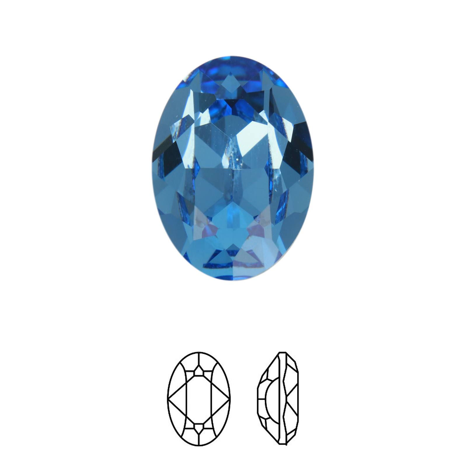 cabochon ovale (4120) recreated ice blue 18x13mm | 1pc