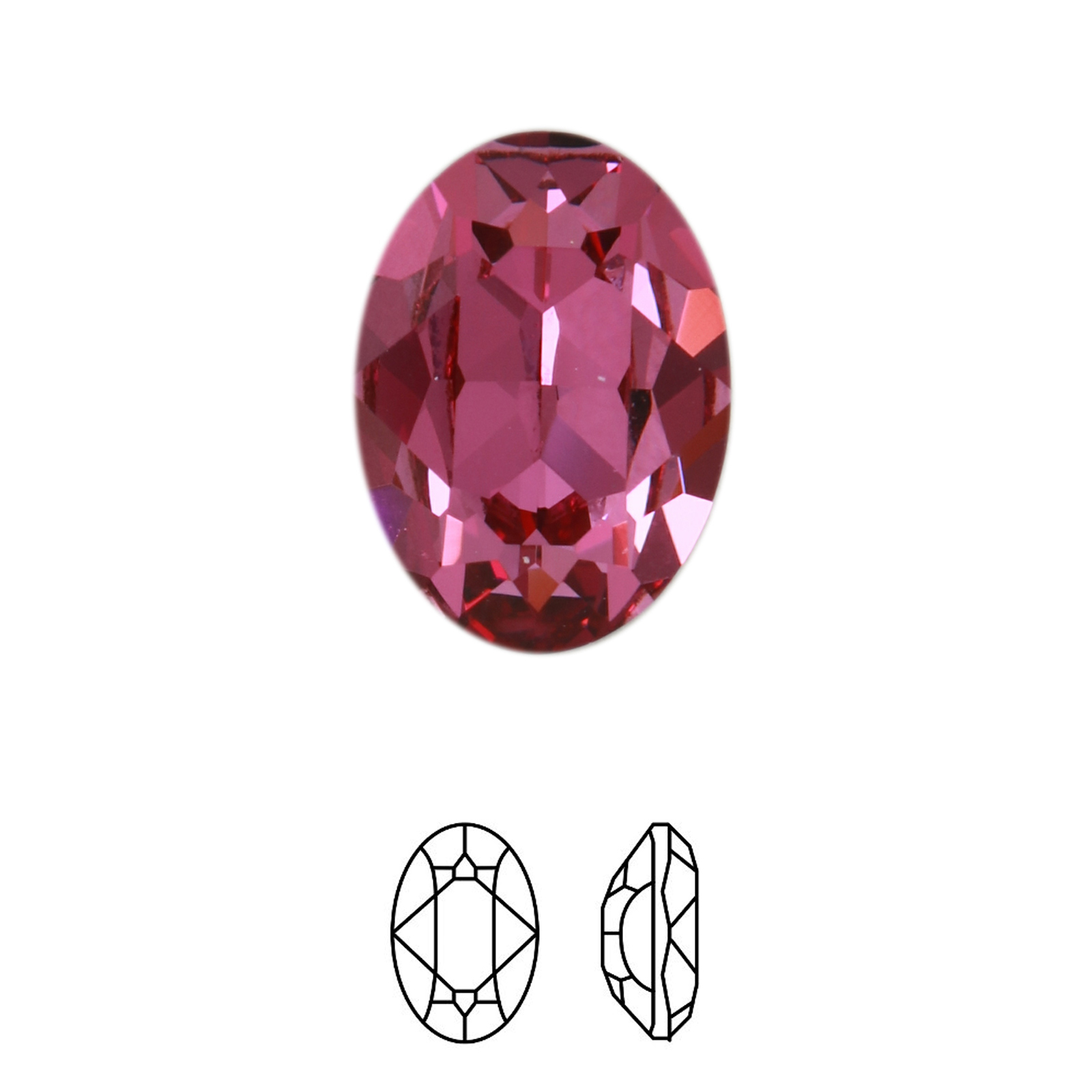 cabochon ovale (4120) dark rose 18x13mm | 1pc