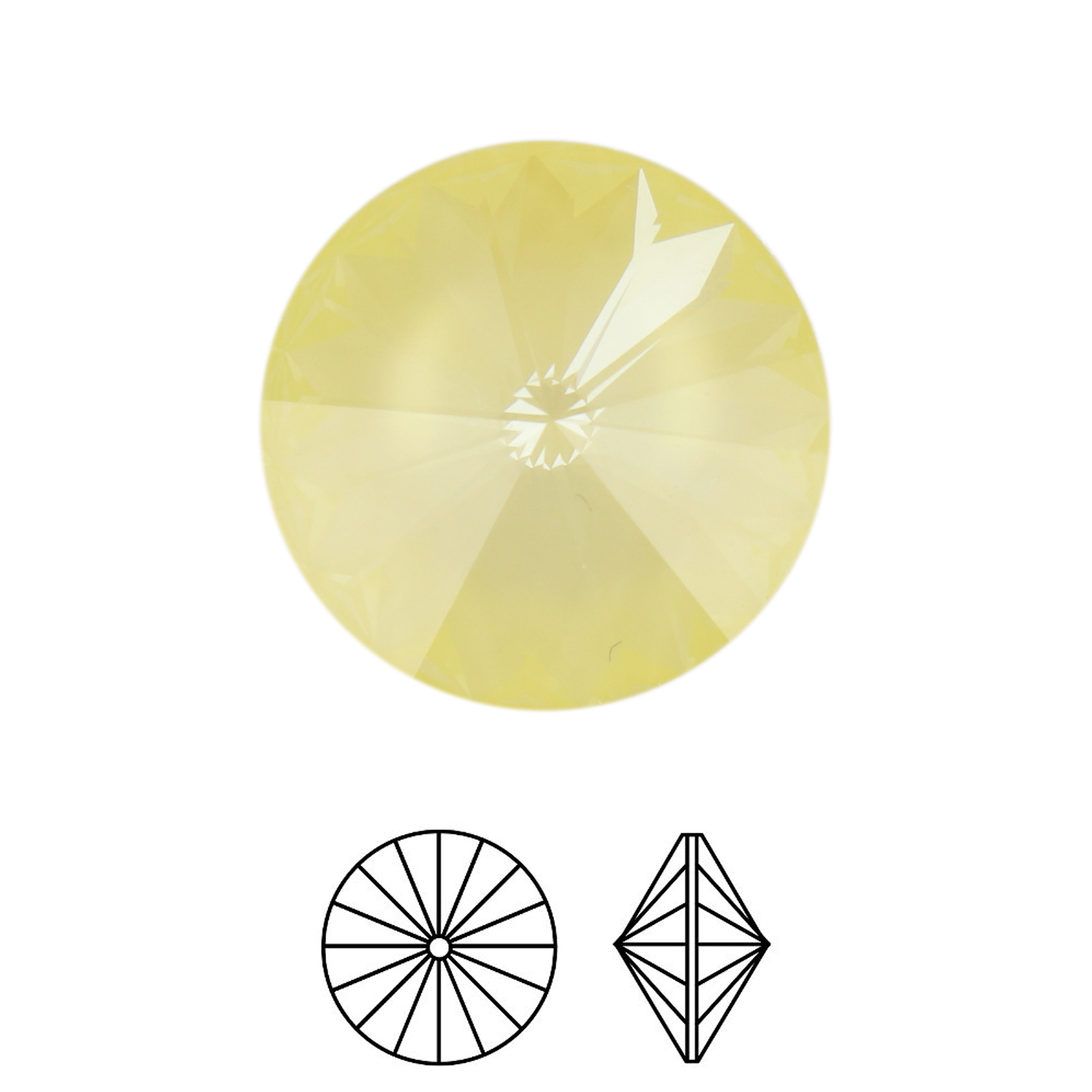 rivoli (1122) crystal soft yellow ignite 12mm | 2st
