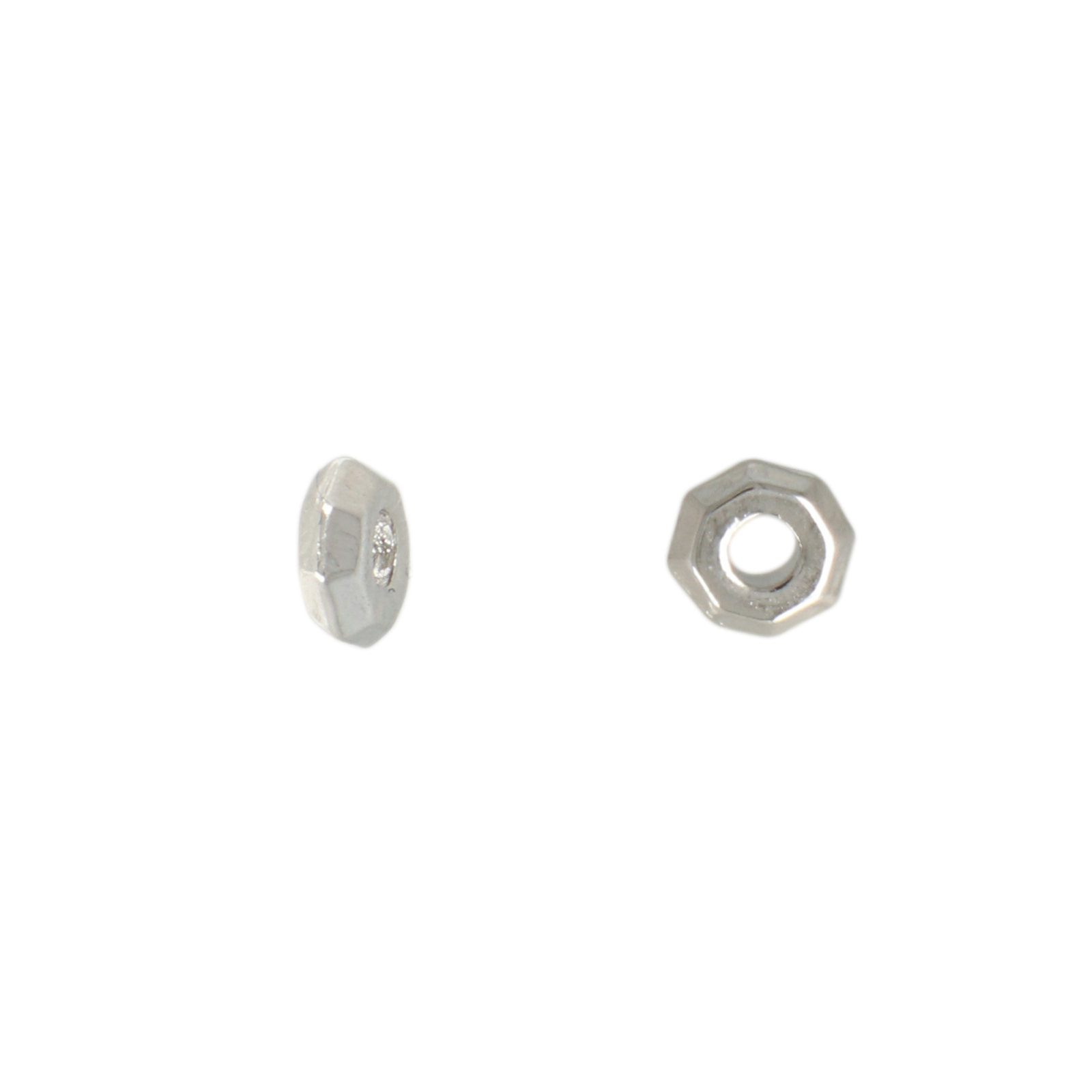 trennperle rondelle facettiertes rhodium versilbert 4,5x1,5mm | 10st