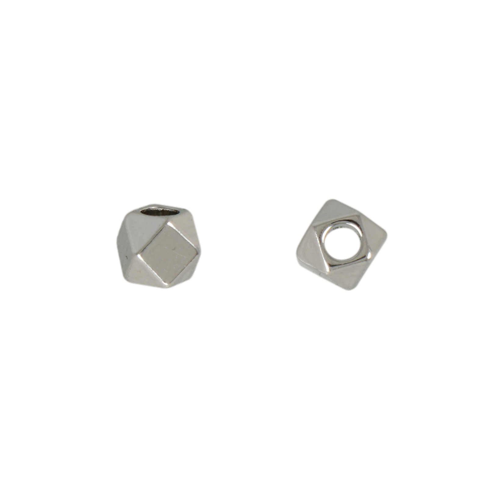 trennperle facettiertes rhodium versilbert 4mm | 4st