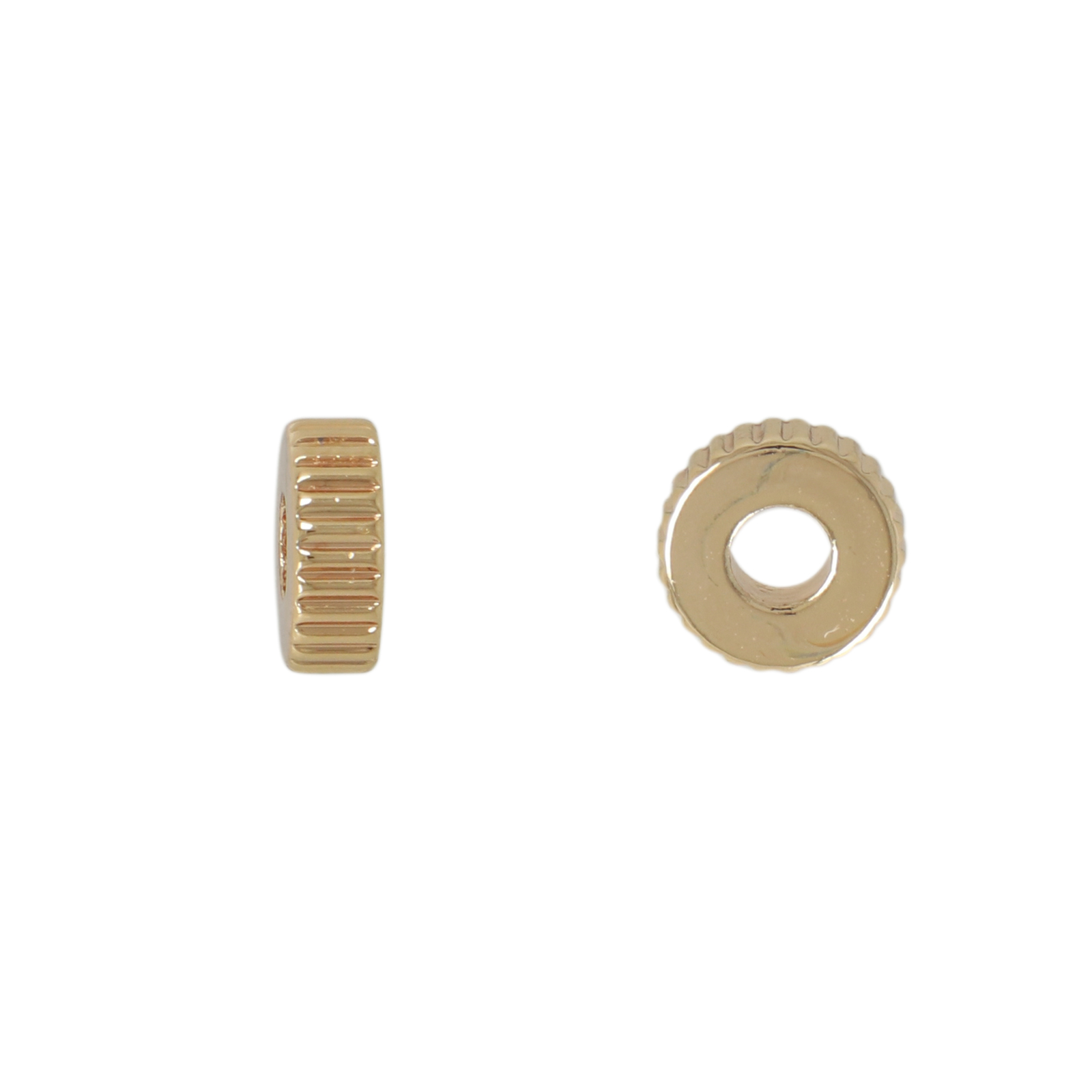 gold plated roundelle spacer bead 7x2,5mm | 8pc