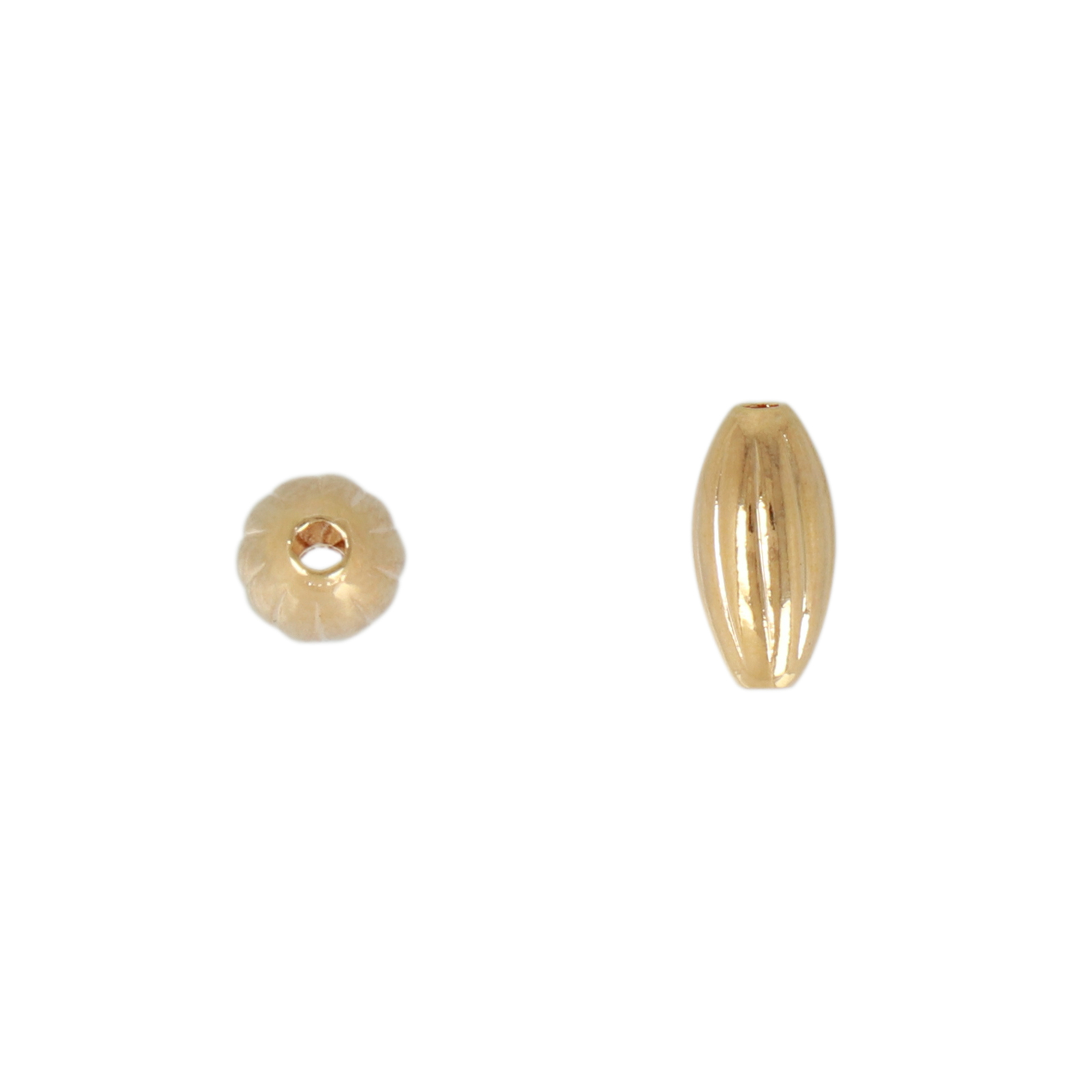 gold plated olive beads 8x4mm | 4pc