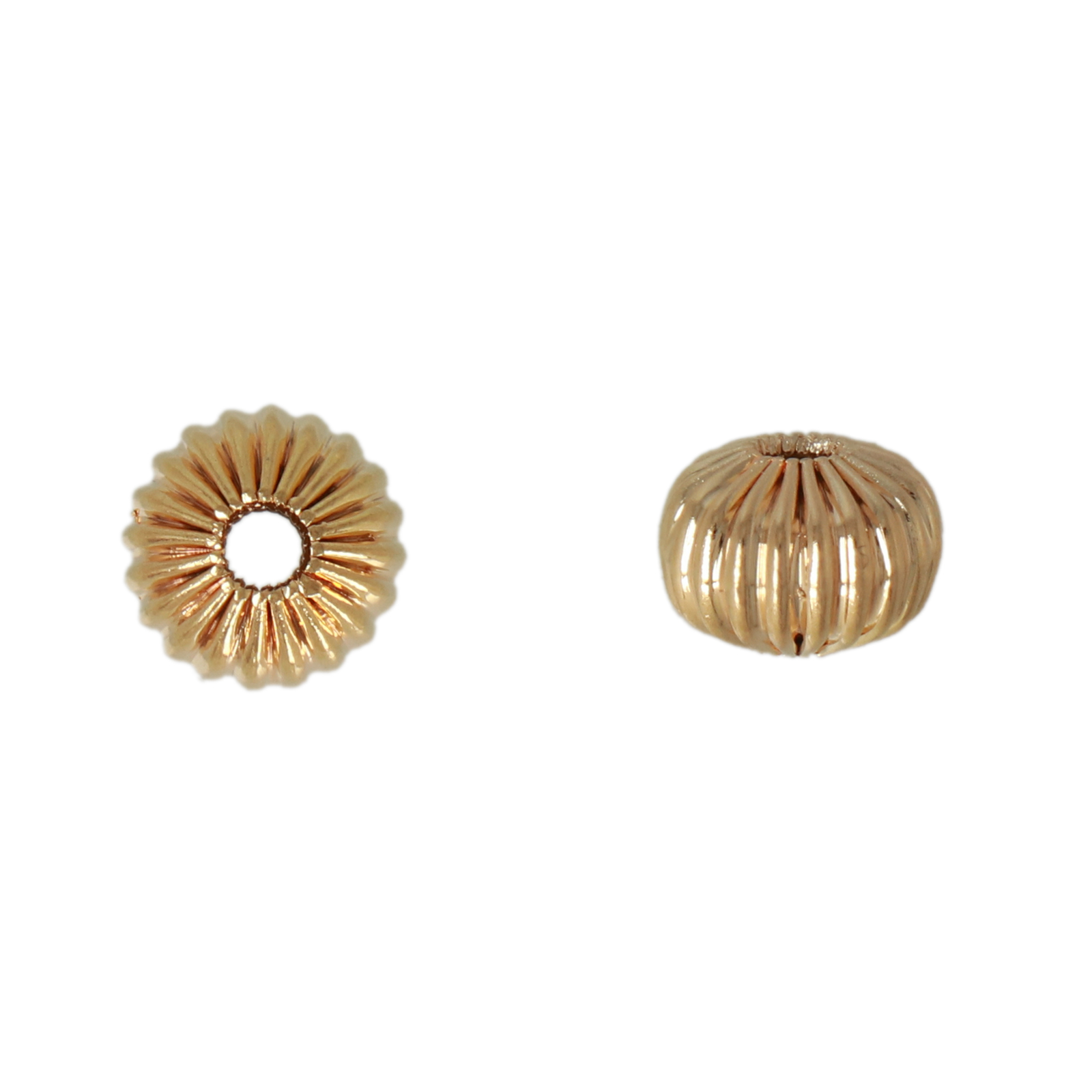 gold plated roundelle beads 8x6mm | 4pc
