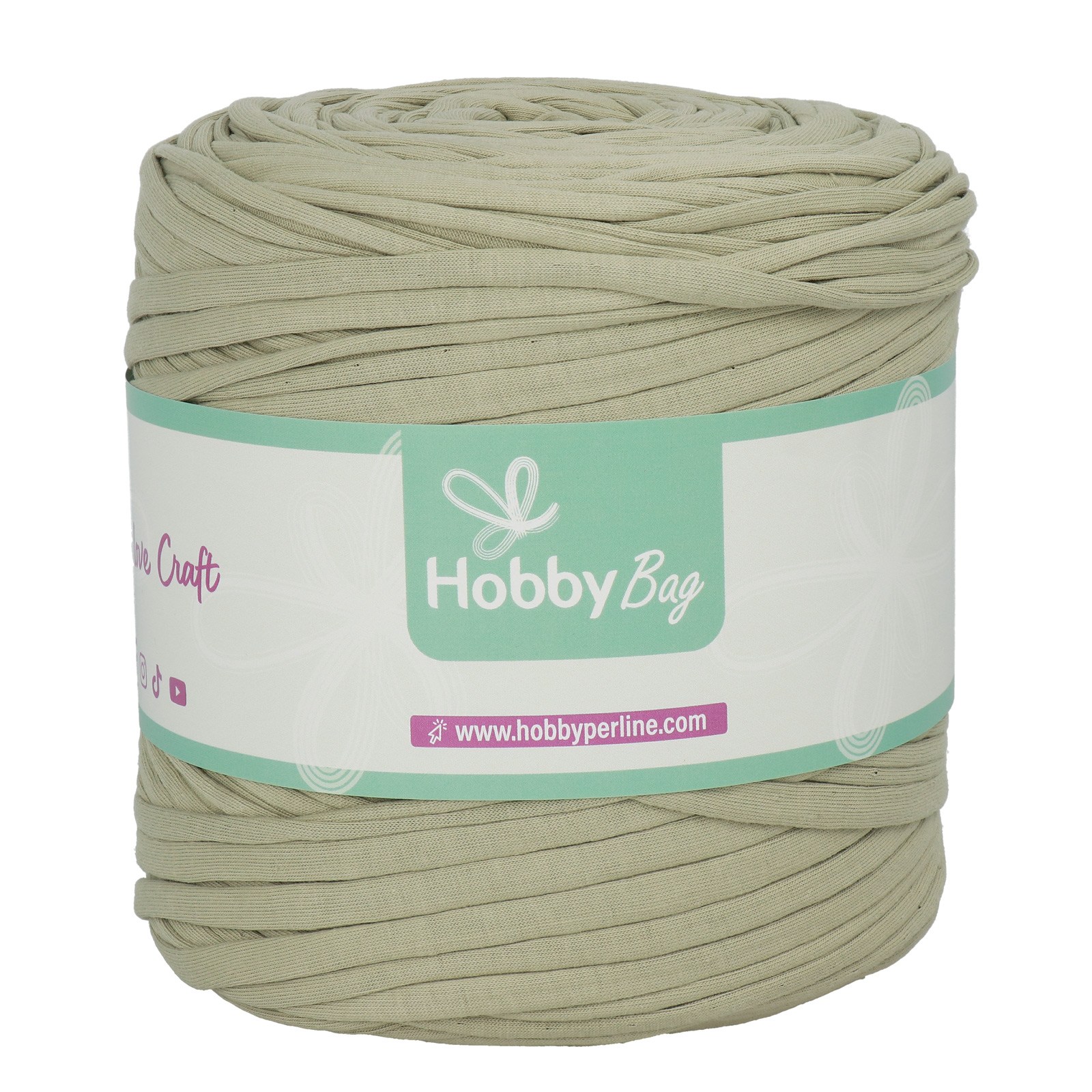 hobbybag t-shirt yarn fettuccia regular - artichoke - 700-900gr aprox (110-130mt) | 1pc