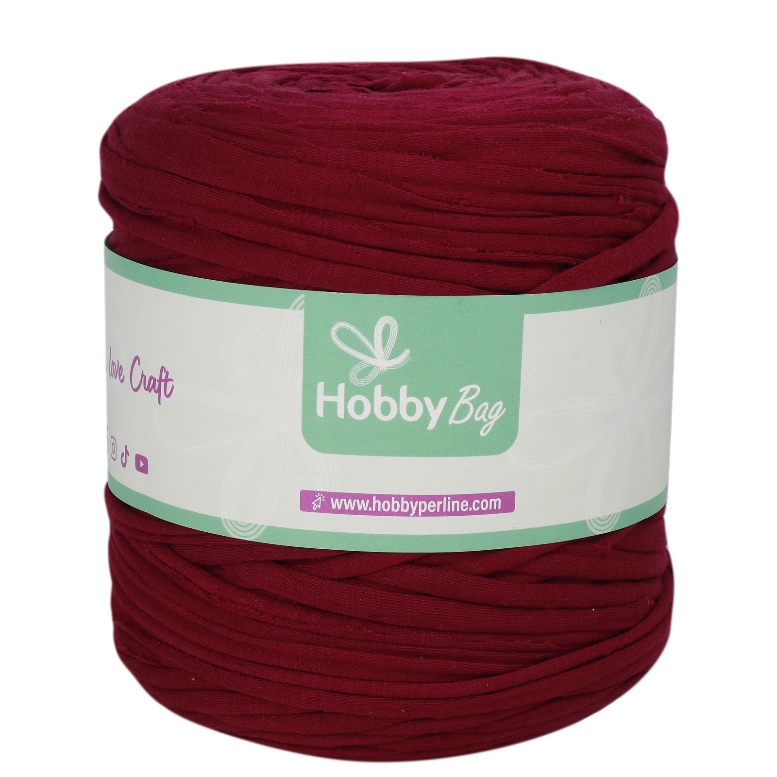 hobbybag t-shirt yarn fettuccia regular - prune - 700-900gr ca. (110-130mt) | 1st