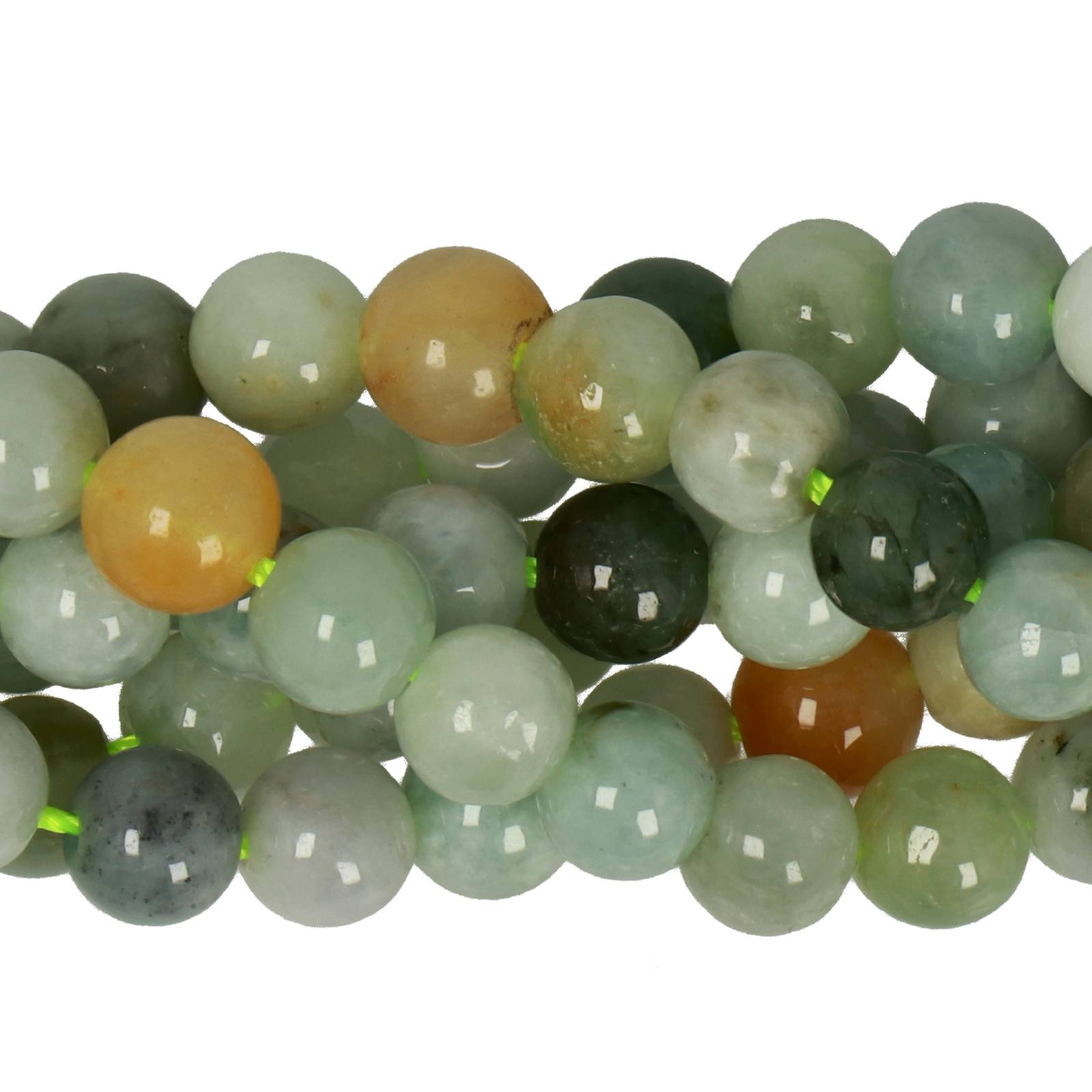 multicolor burma jade glatt runde 8mm | strang 38/40cm
