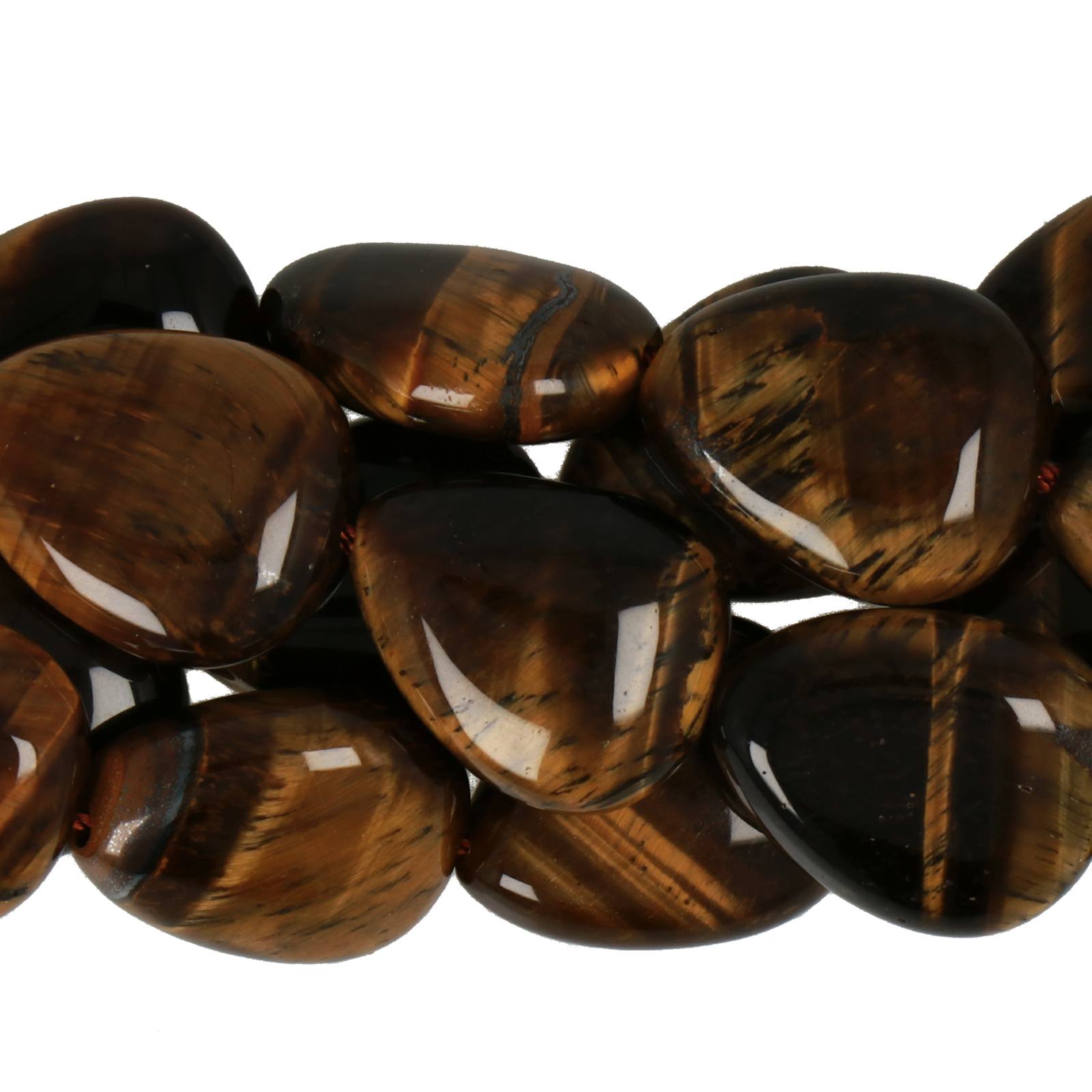 brown tiger eye smoooth drop 18x14mm | 15/16-inch strand