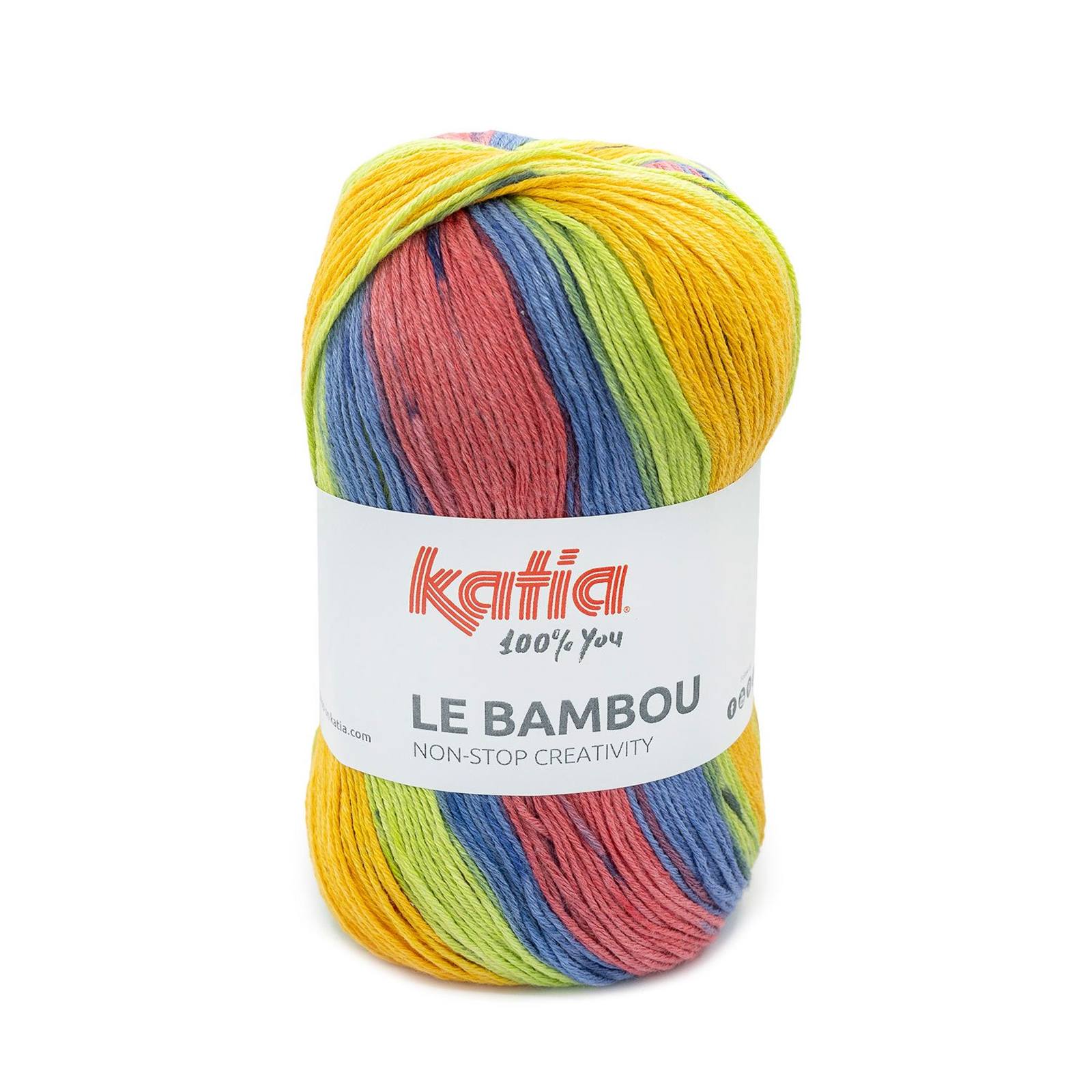 katia le bambou - yellow/coral/green/blue (103) - 100gr (280mt) | 1pc