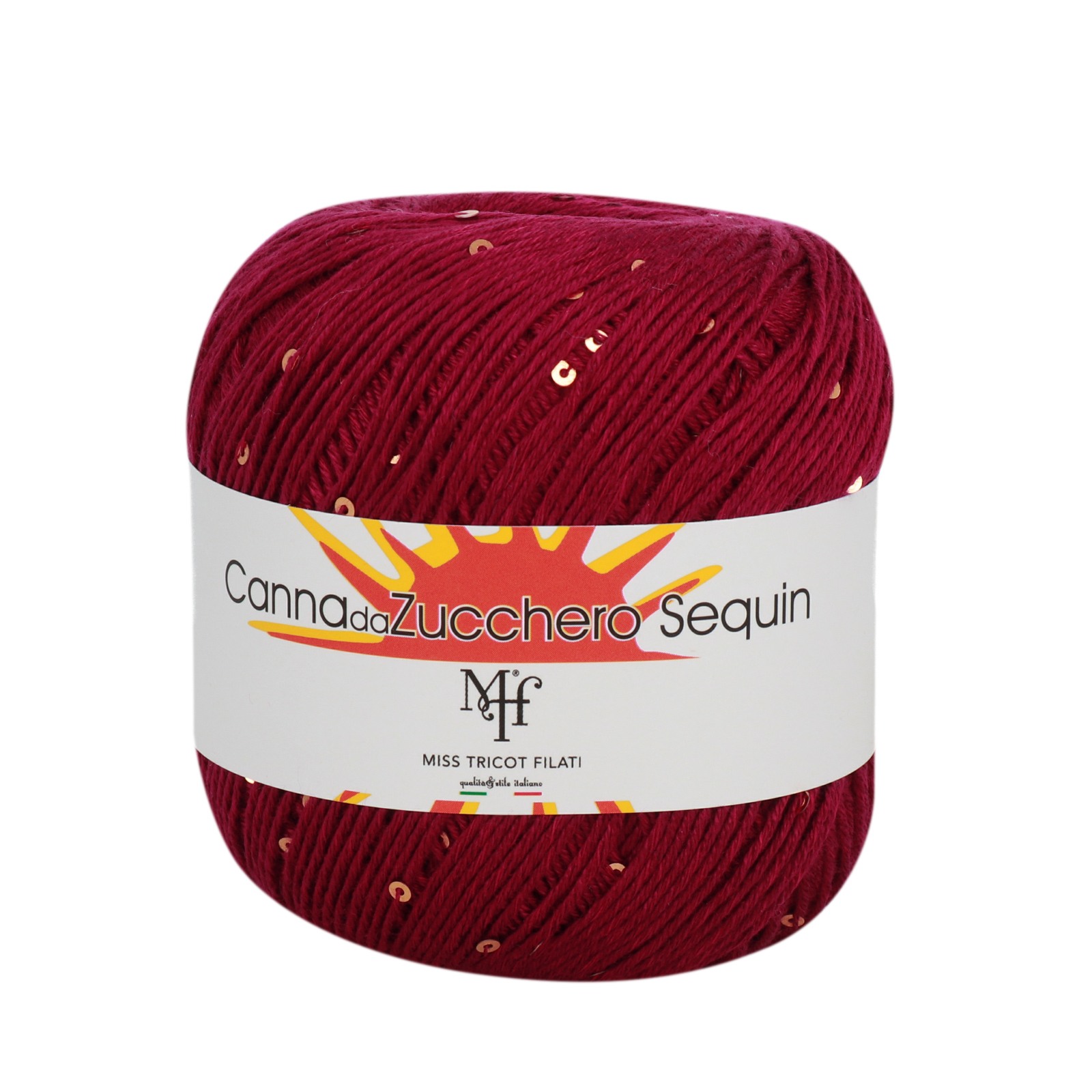 miss tricot filati canna da zucchero sequin bordeaux (06) - 50gr (150mt) | 1pc