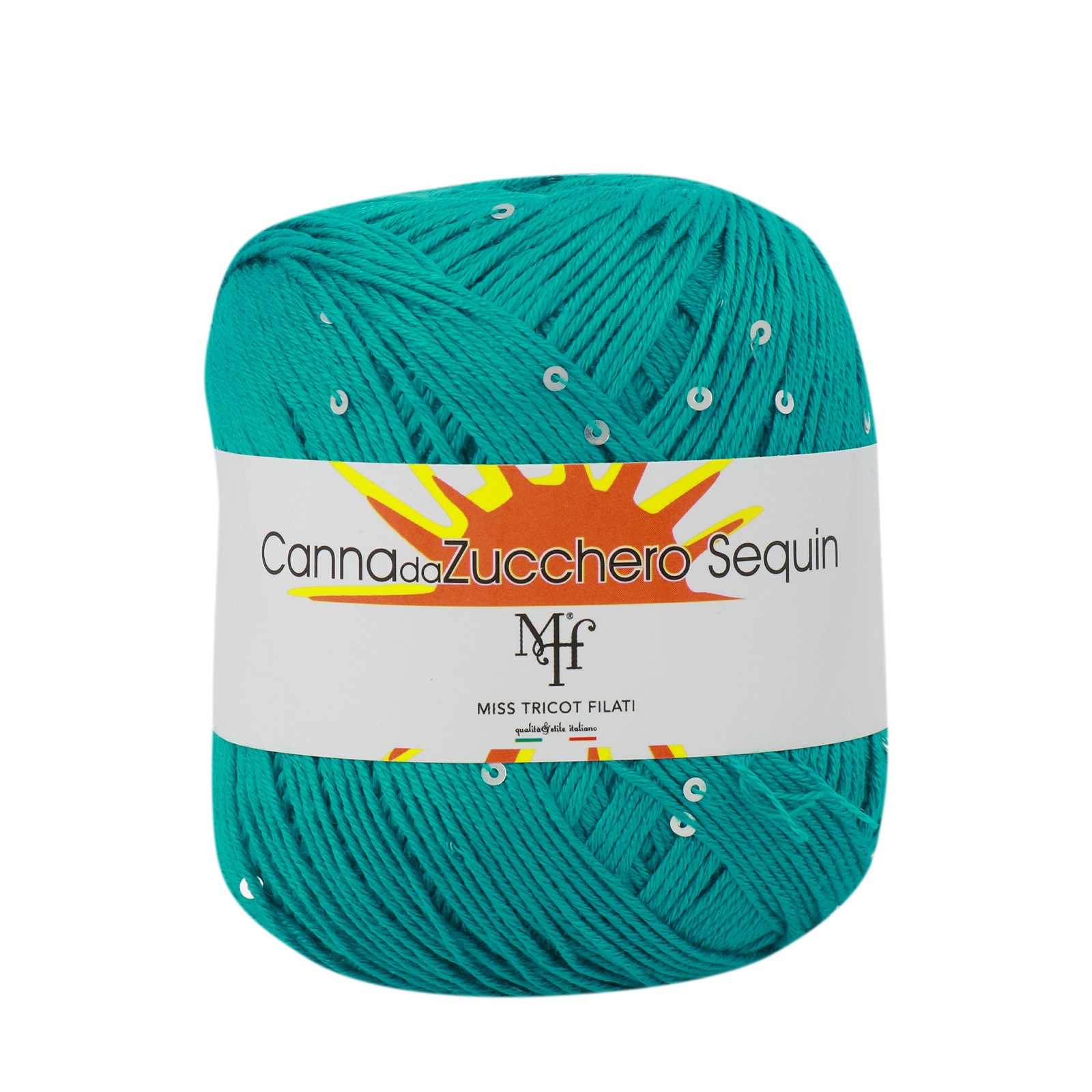 miss tricot filati canna da zucchero sequin teal (08) - 50gr (150mt) | 1pc