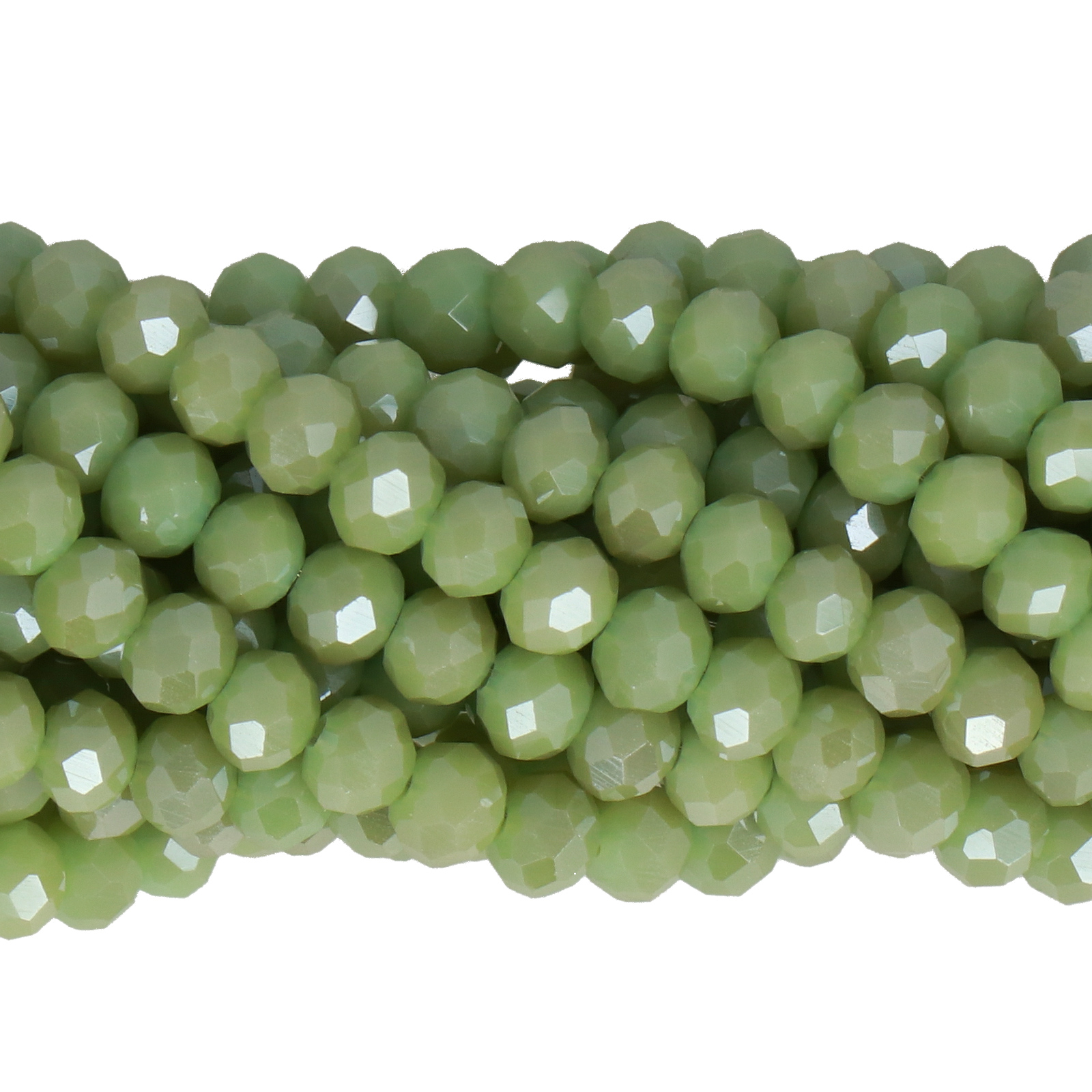 eucalyptus green ab chinese crystal faceted roundelle 4x3mm | 1 strand