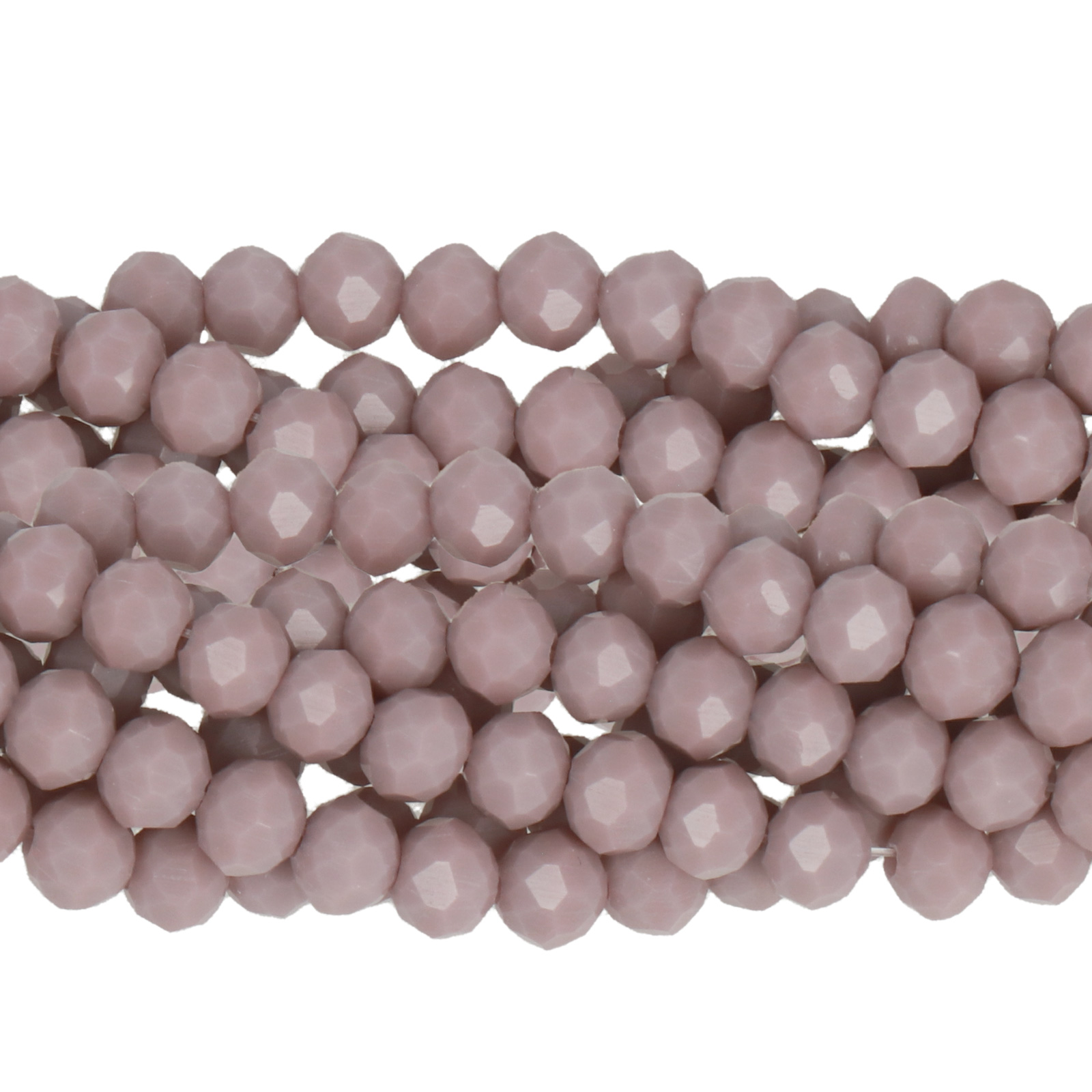 opaque light lavender pink chinese crystal faceted roundelle 4x3mm | 1 strand