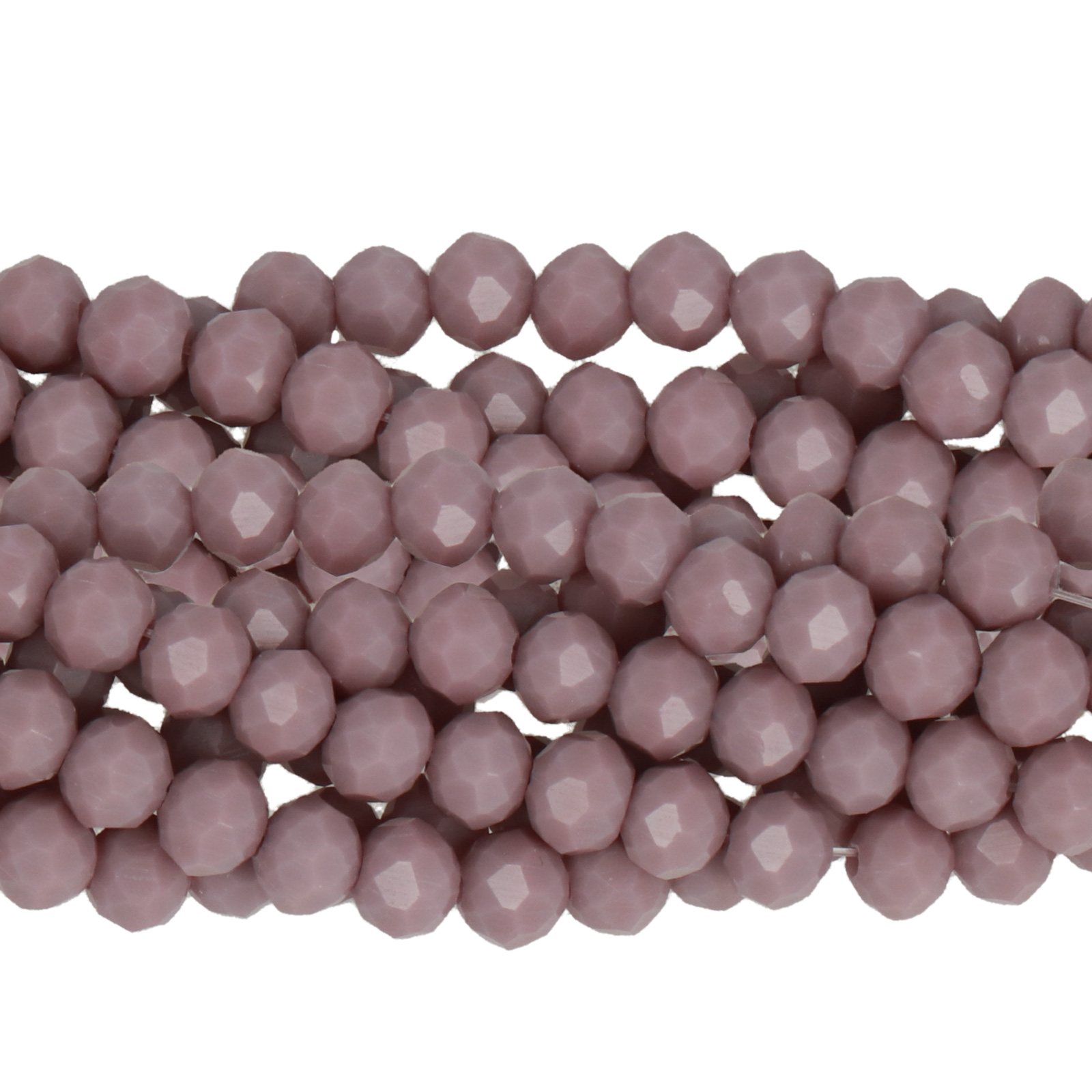 opaque mauve chinese crystal faceted roundelle 4x3mm | 1 strand
