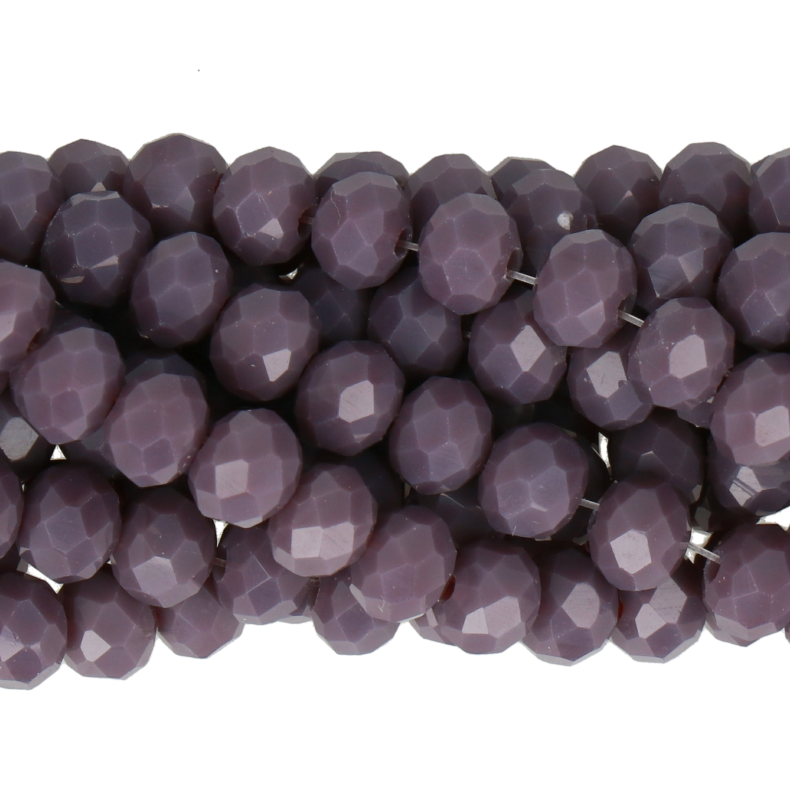 opaque amethyst purple chinese crystal faceted roundelle 6x4mm | 1 strand