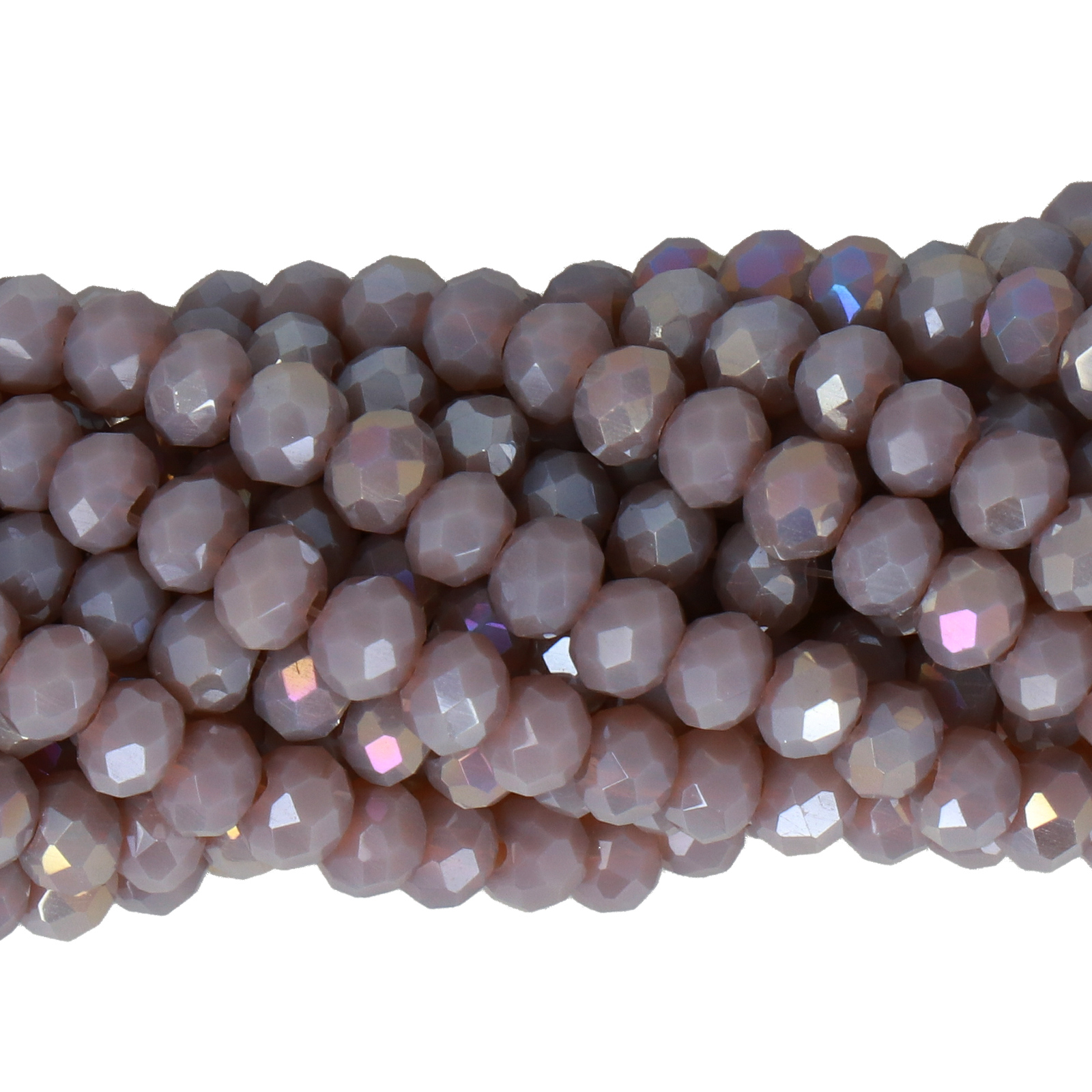 opaque coral orange chinese crystal faceted roundelle 4x3mm | 1 strand