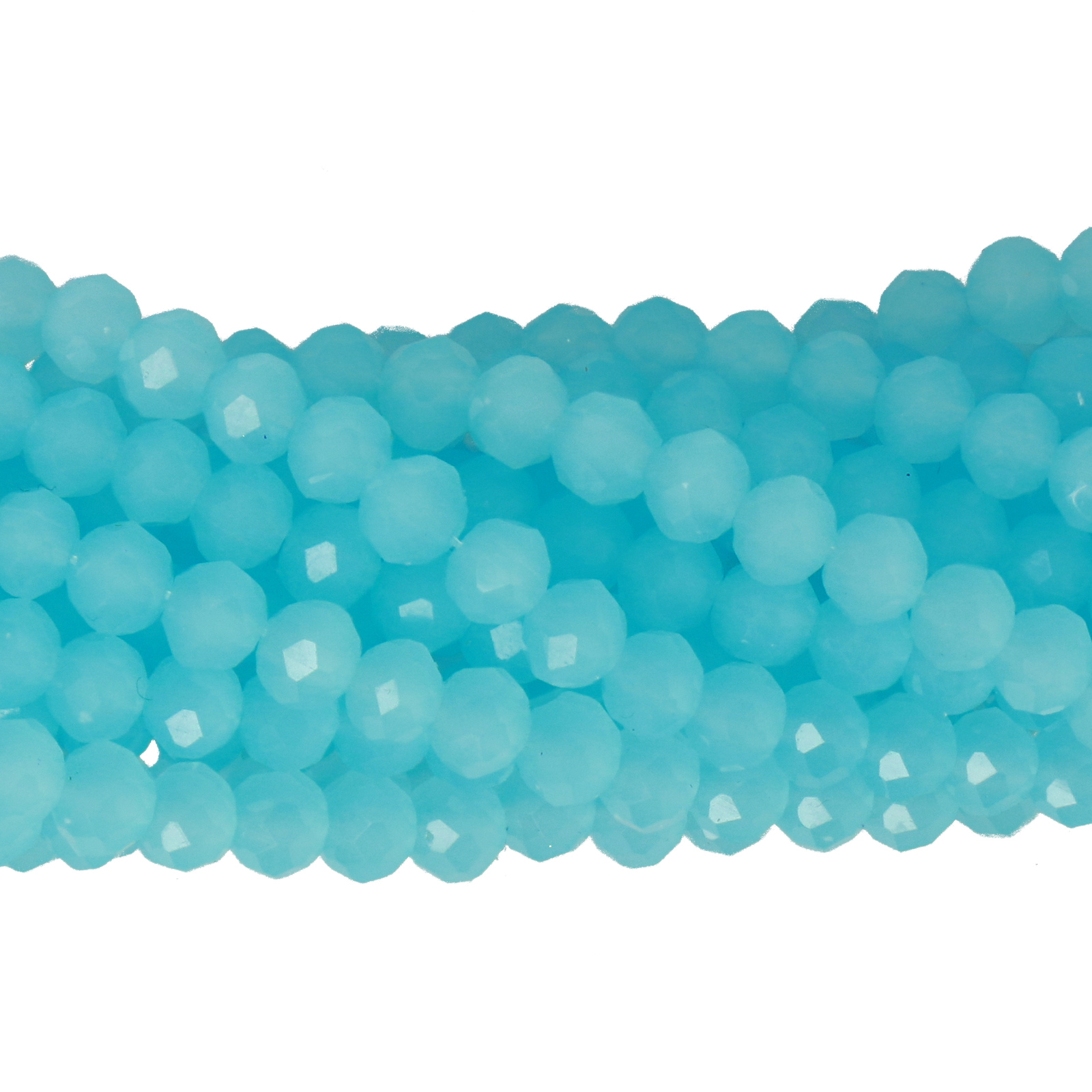 chinese glasperlen facettiertes rondelle opal sky blue 4x3mm | 1-strang