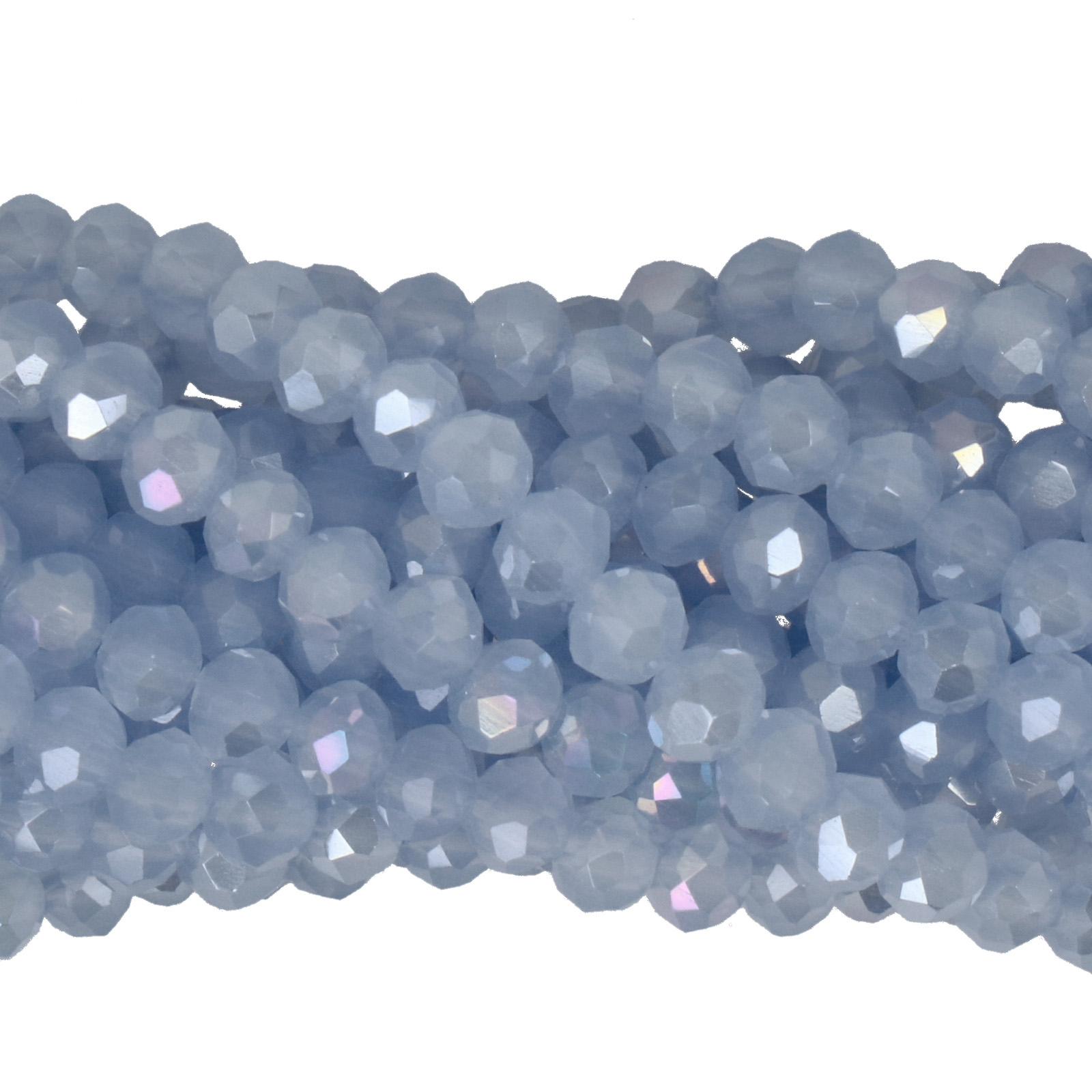 chinese glasperlen facettiertes rondelle opal sapphire luster 4x3mm | 1-strang