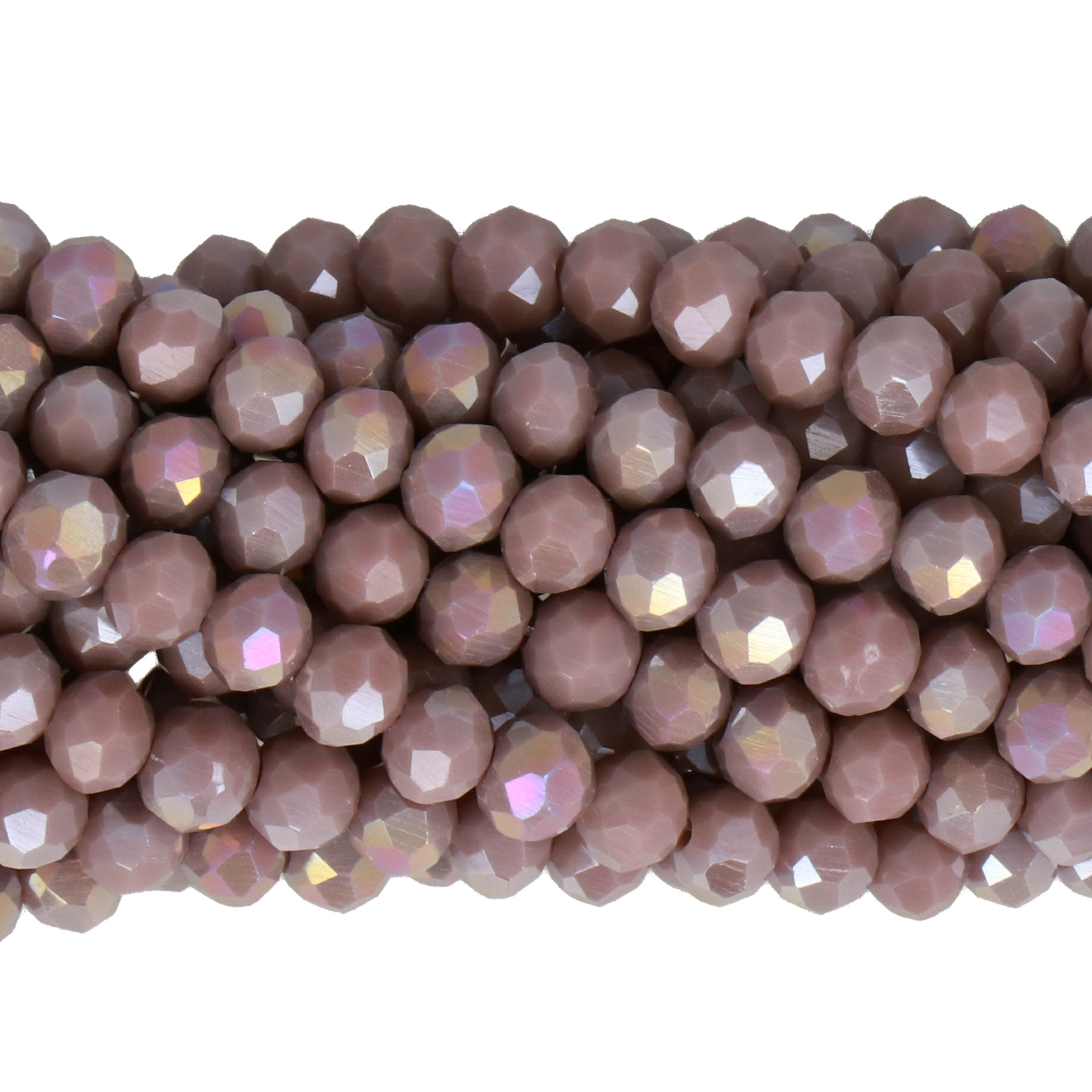 opaque heather ab chinese crystal faceted roundelle 4x3mm | 1 strand