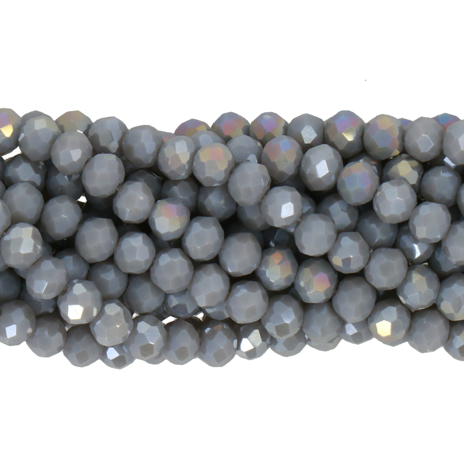 opaque anthracite ab chinese crystal faceted roundelle 4x3mm | 1 strand