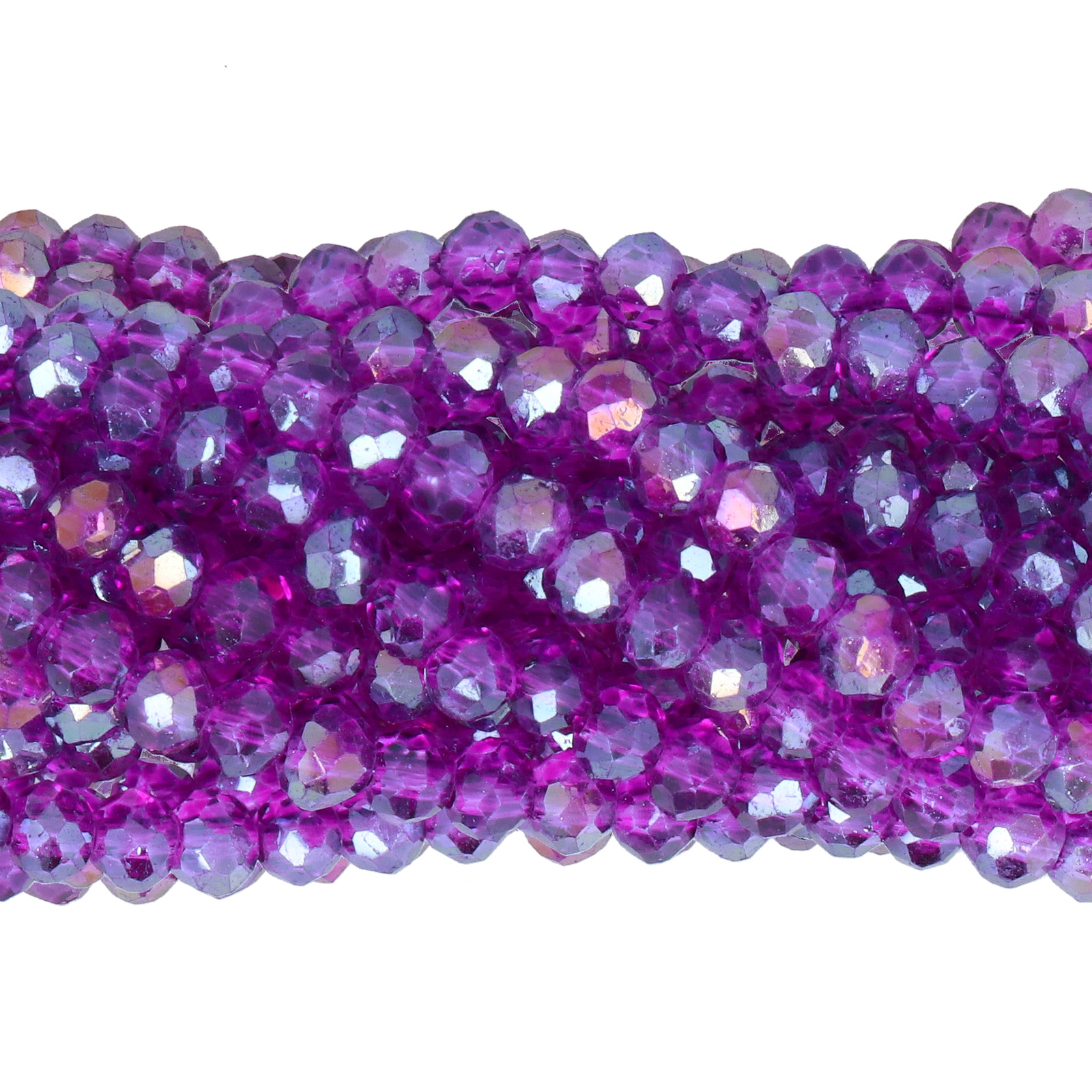 cyclamen ab chinese crystal faceted roundelle 4x3mm | 1 strand