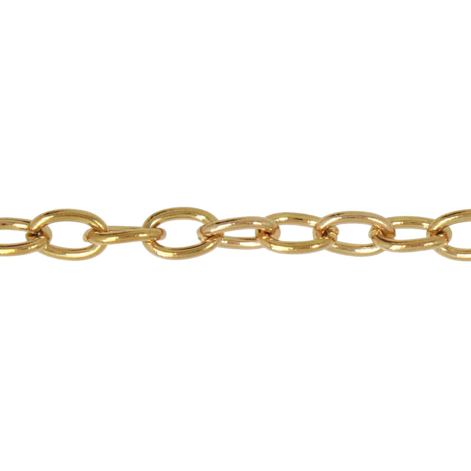 gold plated edelstahl oval kette 6x4mm - drahtstärke 0,8mm | 1mt