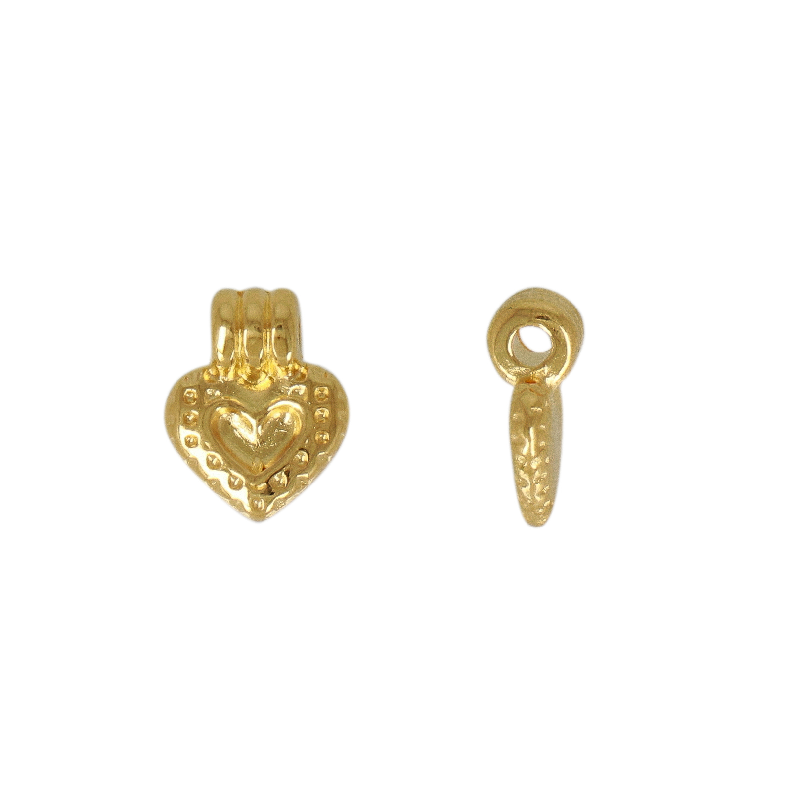 gold plated heart charm 8mm | 4pc
