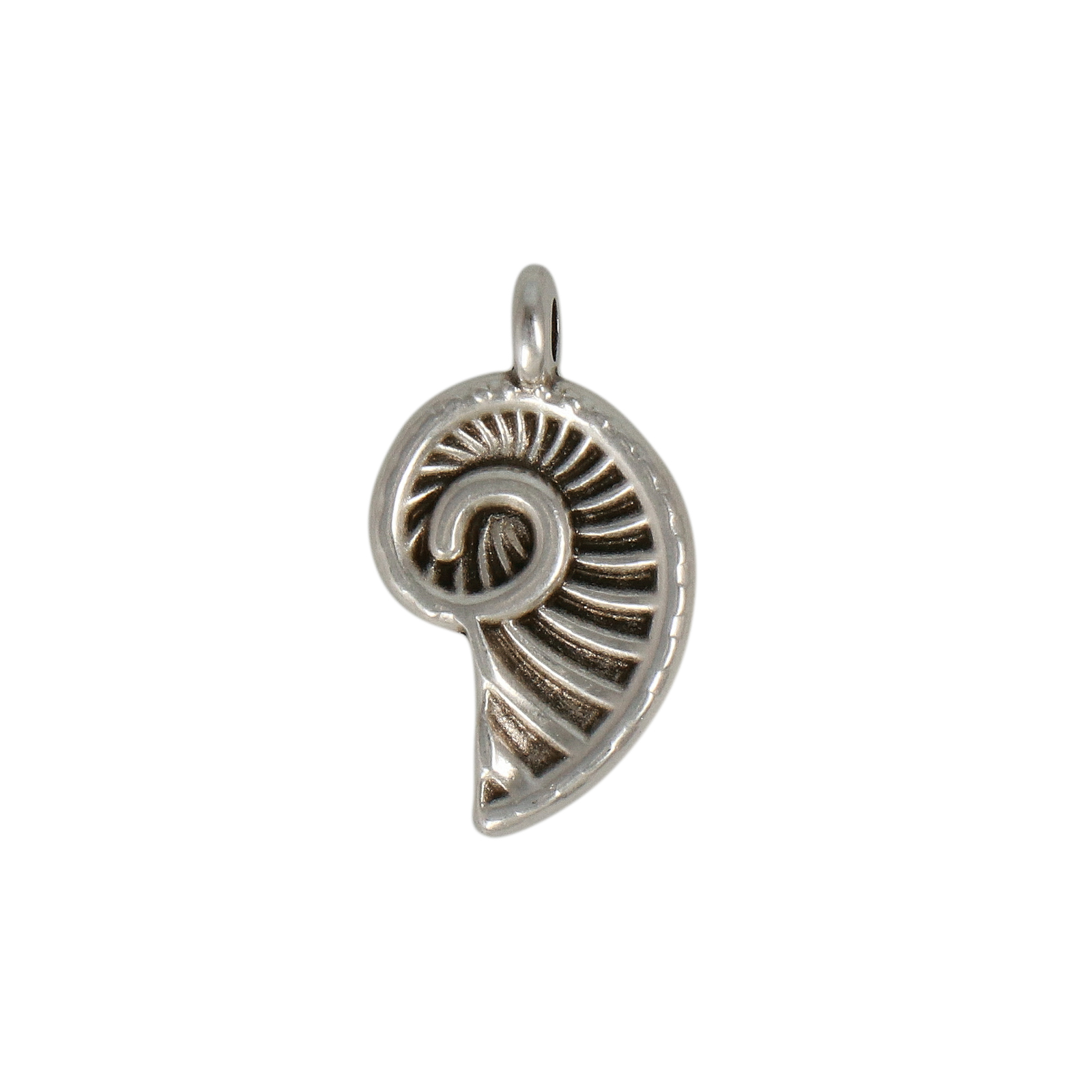 antique silver plated shell charm 17x12mm | 4pc