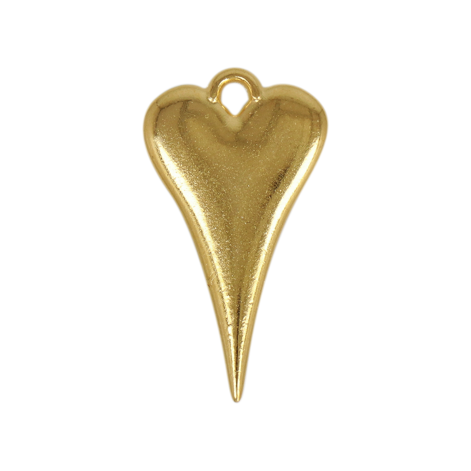 gold plated heart pendant 27x16mm | 2pc