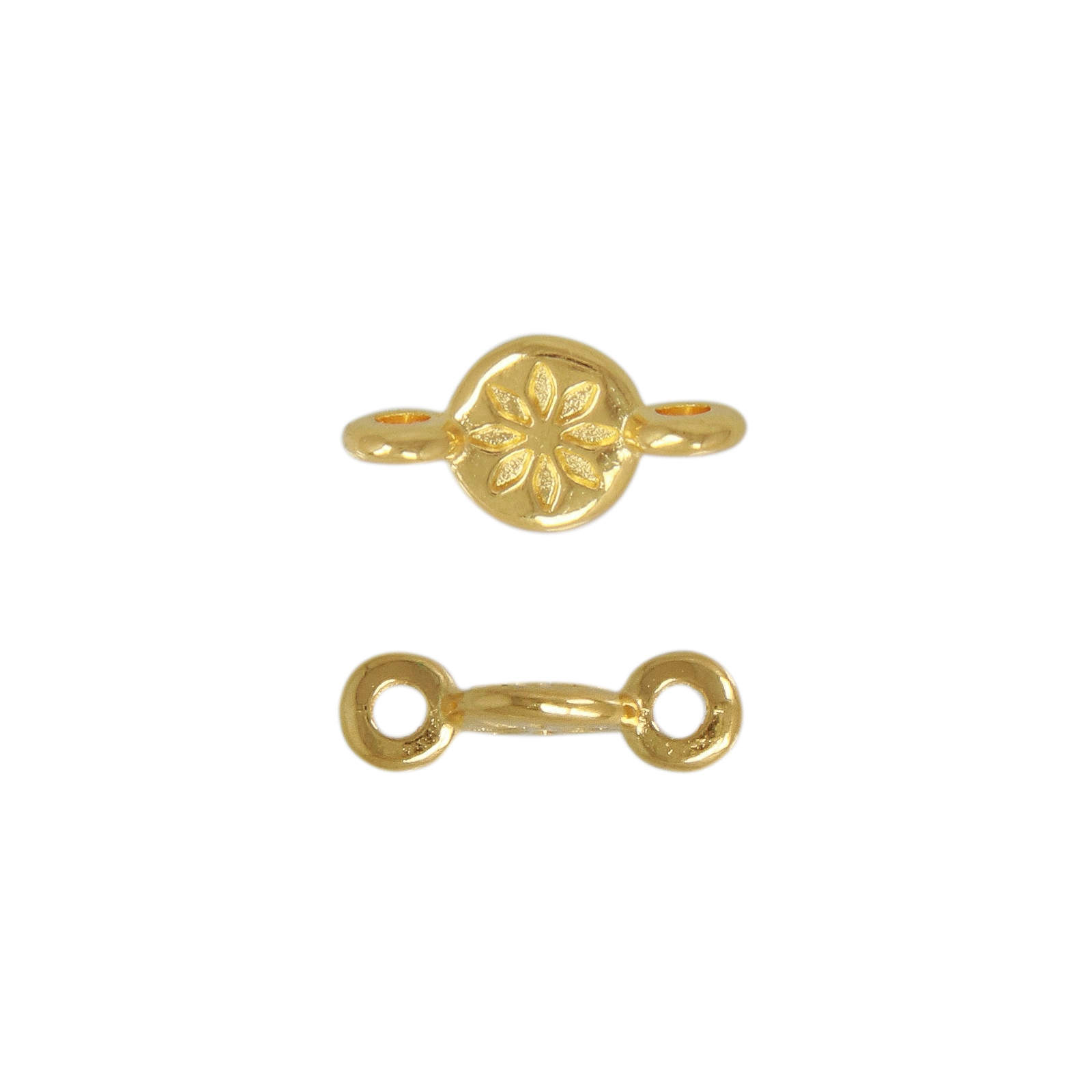 gold plated round flower 6mm | 4pc