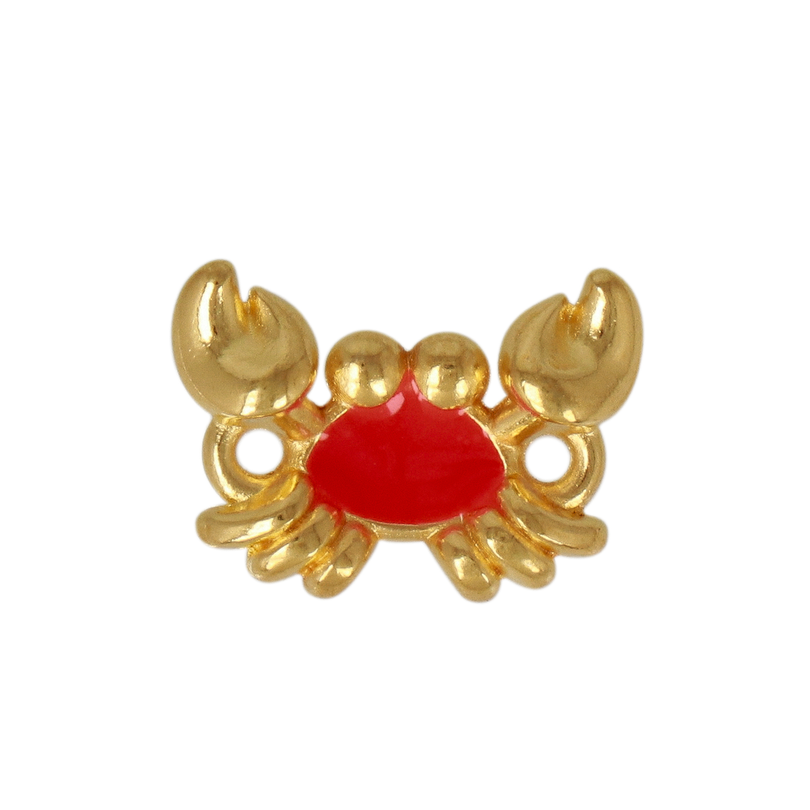 gold plated enameled crab link 16x12mm | 2pc