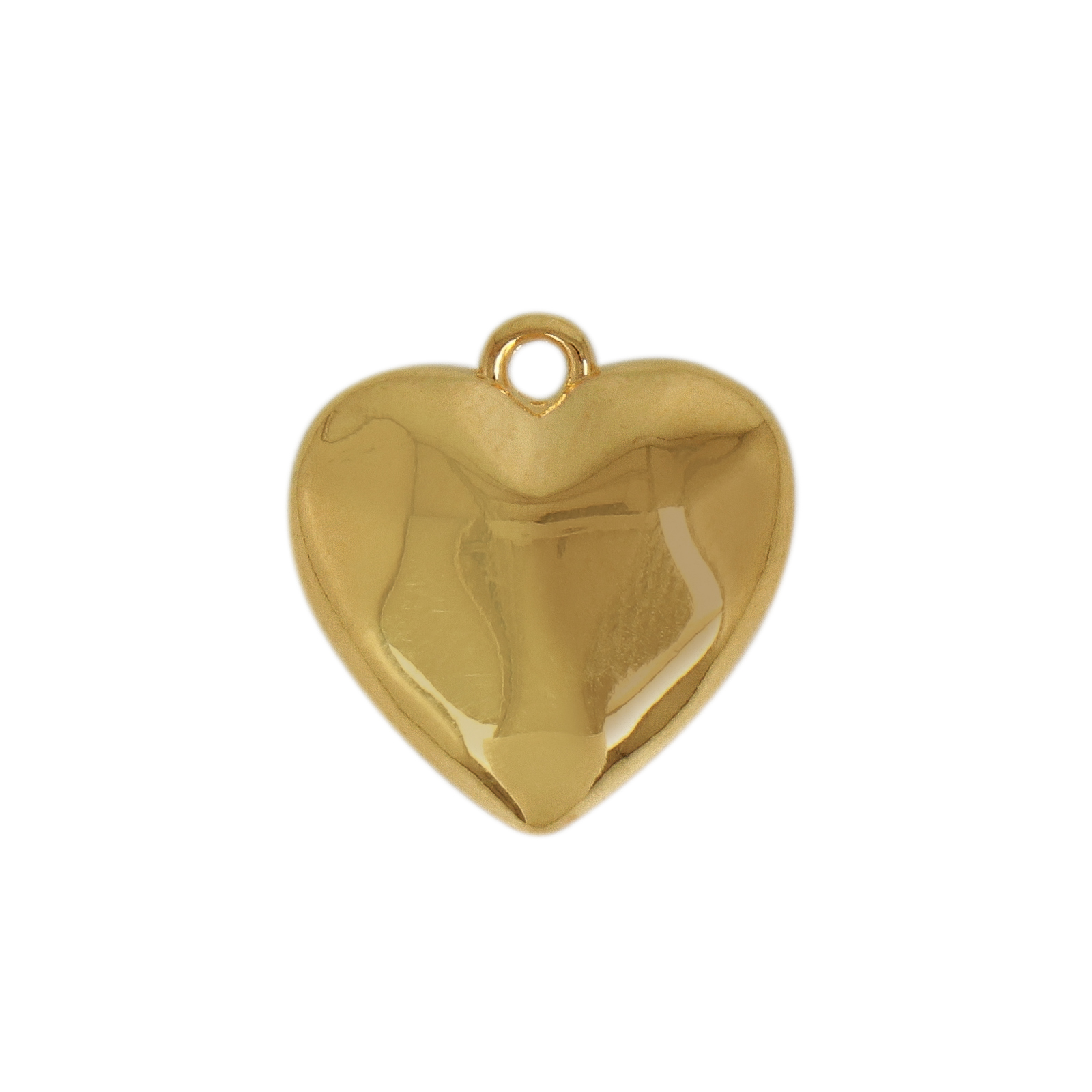 gold plated faceted heart pendant 15mm | 1pc