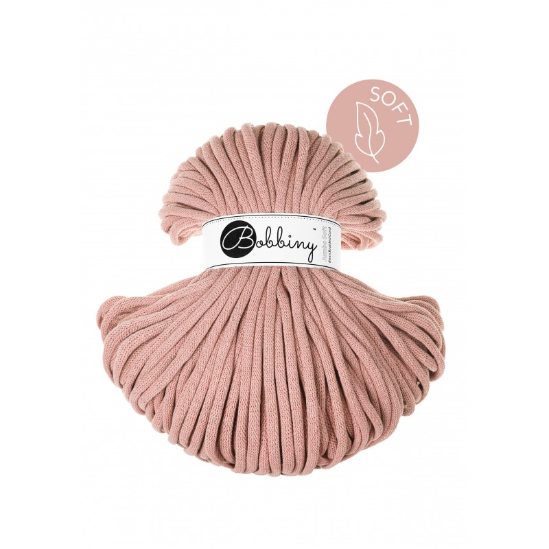 bobbiny jumbo soft braided cord - blush 8mm - 100mt | 1st
