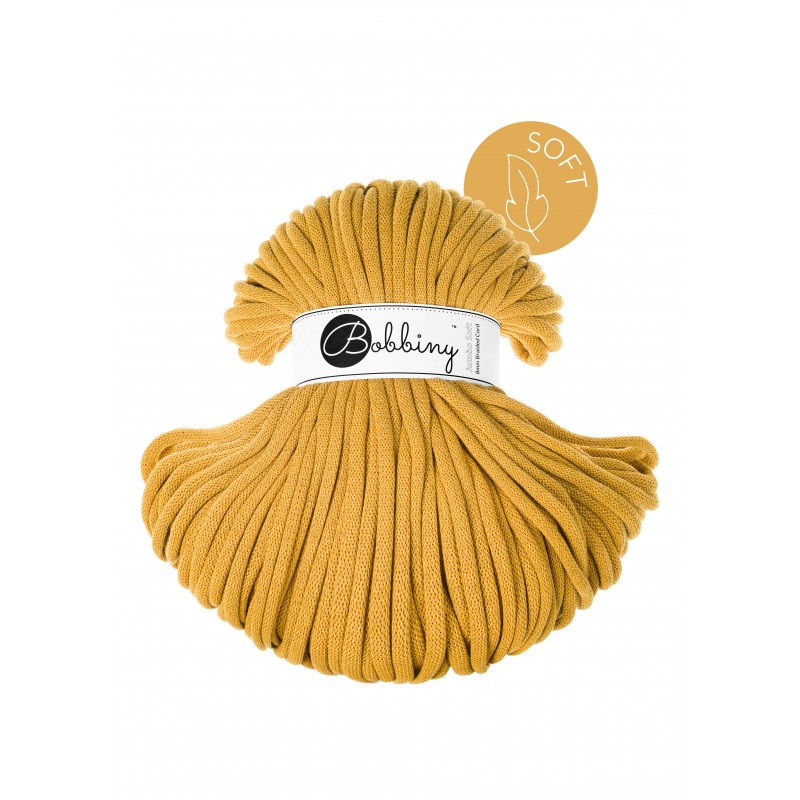 bobbiny jumbo soft braided cord - mustard 8mm - 100mt | 1pc