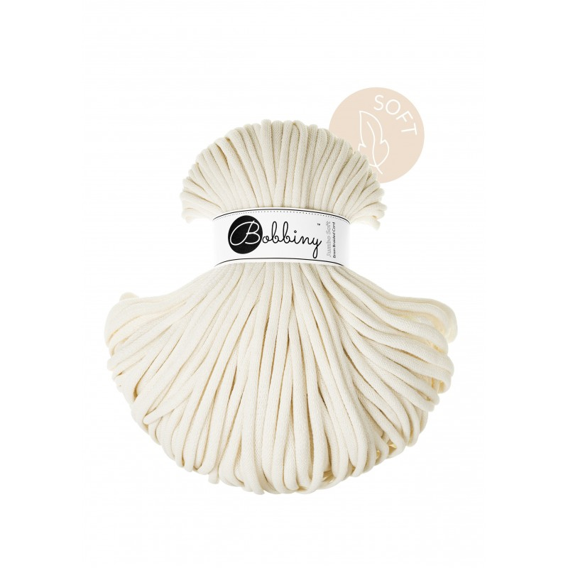 bobbiny jumbo soft braided cord - natural 8mm - 100mt | 1st