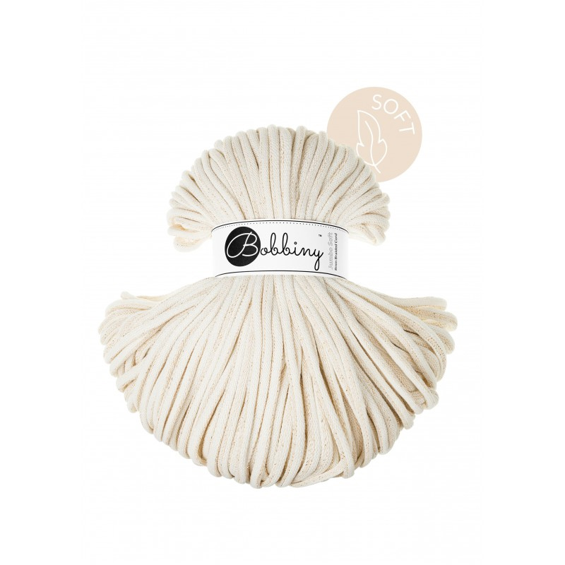 bobbiny jumbo soft braided cord - golden natural 8mm - 100mt | 1st