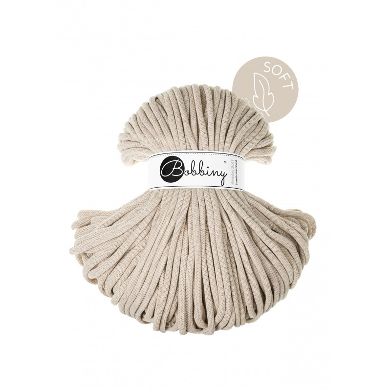 bobbiny jumbo soft braided cord - beige 8mm - 100mt | 1st