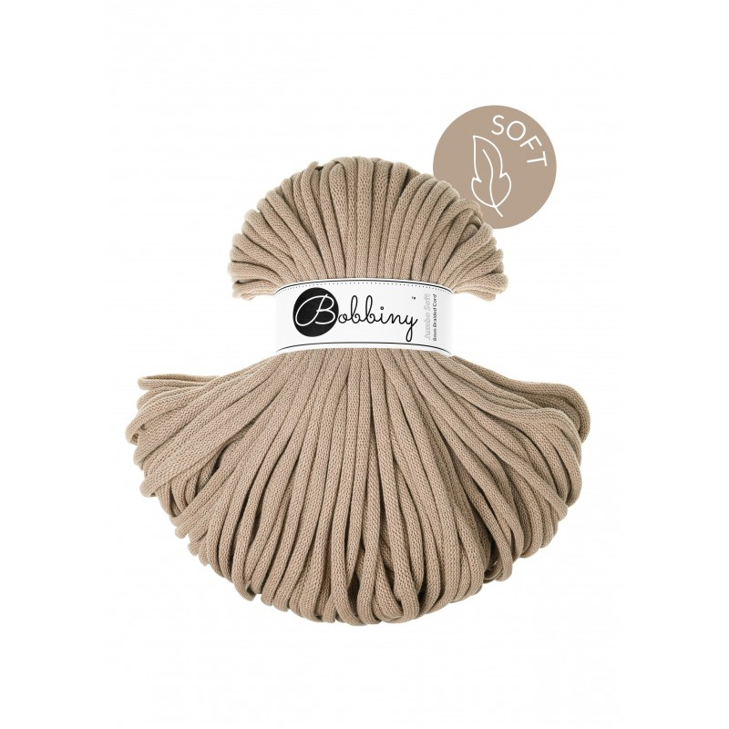 bobbiny jumbo soft braided cord - sand 8mm - 100mt | 1pc