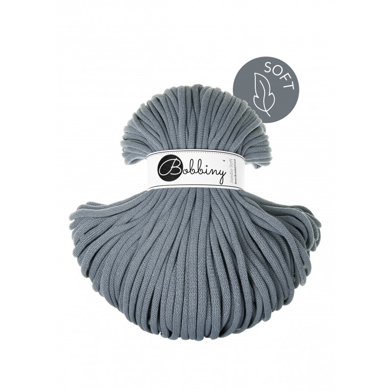 bobbiny jumbo soft braided cord - steel 8mm - 100mt | 1pc