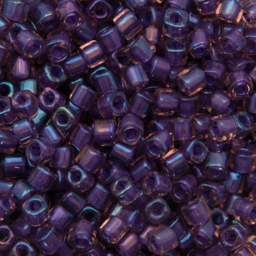 cube toho beads 3mm - inside color rainbow rosaline/purple lined (928) | 10gr
