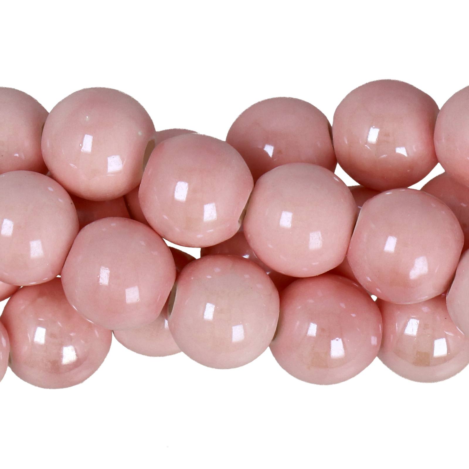 pink ceramic beads round 10mm - 30pcs | 1 strand