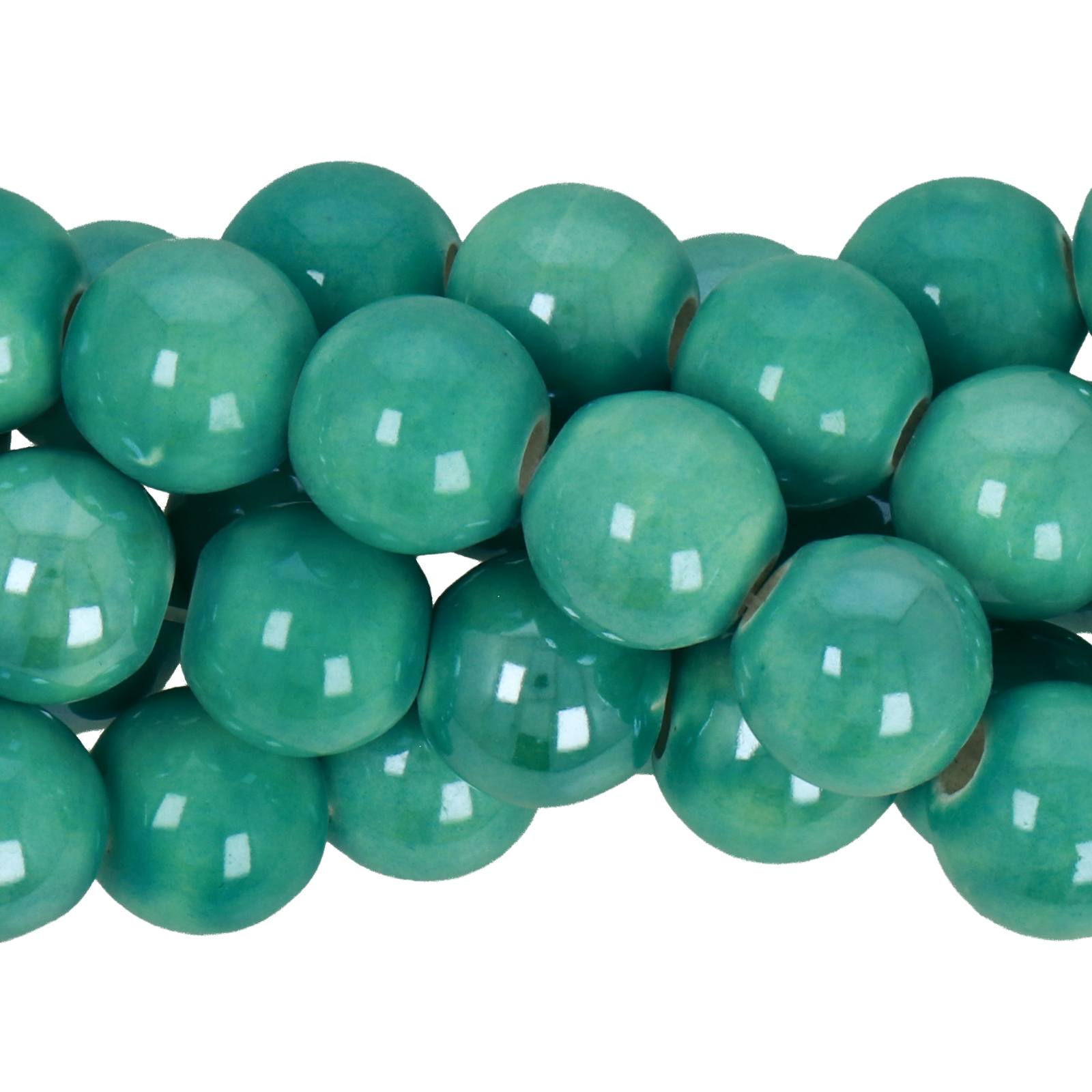 turquoise ceramic beads round 10mm - 30pcs | 1 strand