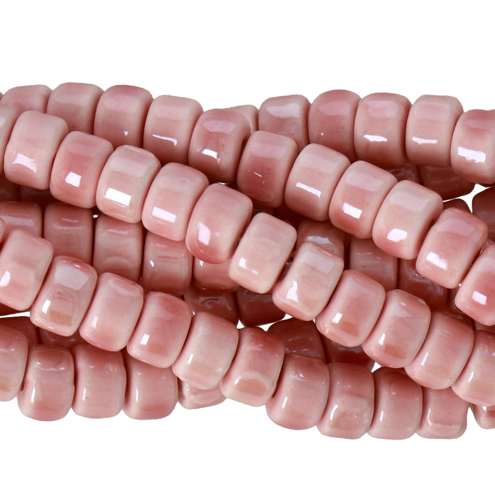 pink ceramic beads heishi 6x4mm - 45pcs | 1 strand