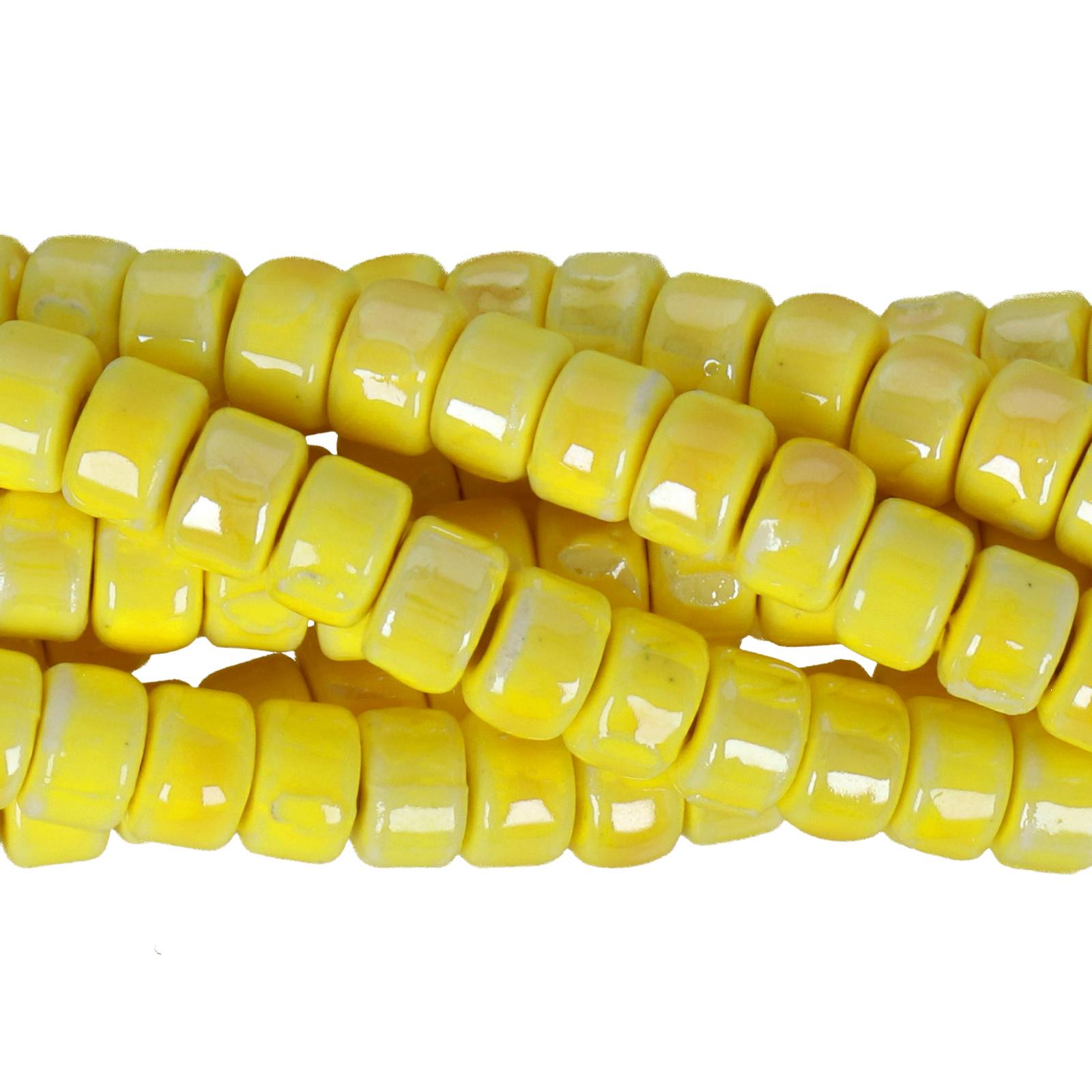 yellow ceramic beads heishi 6x4mm - 45pcs | 1 strand