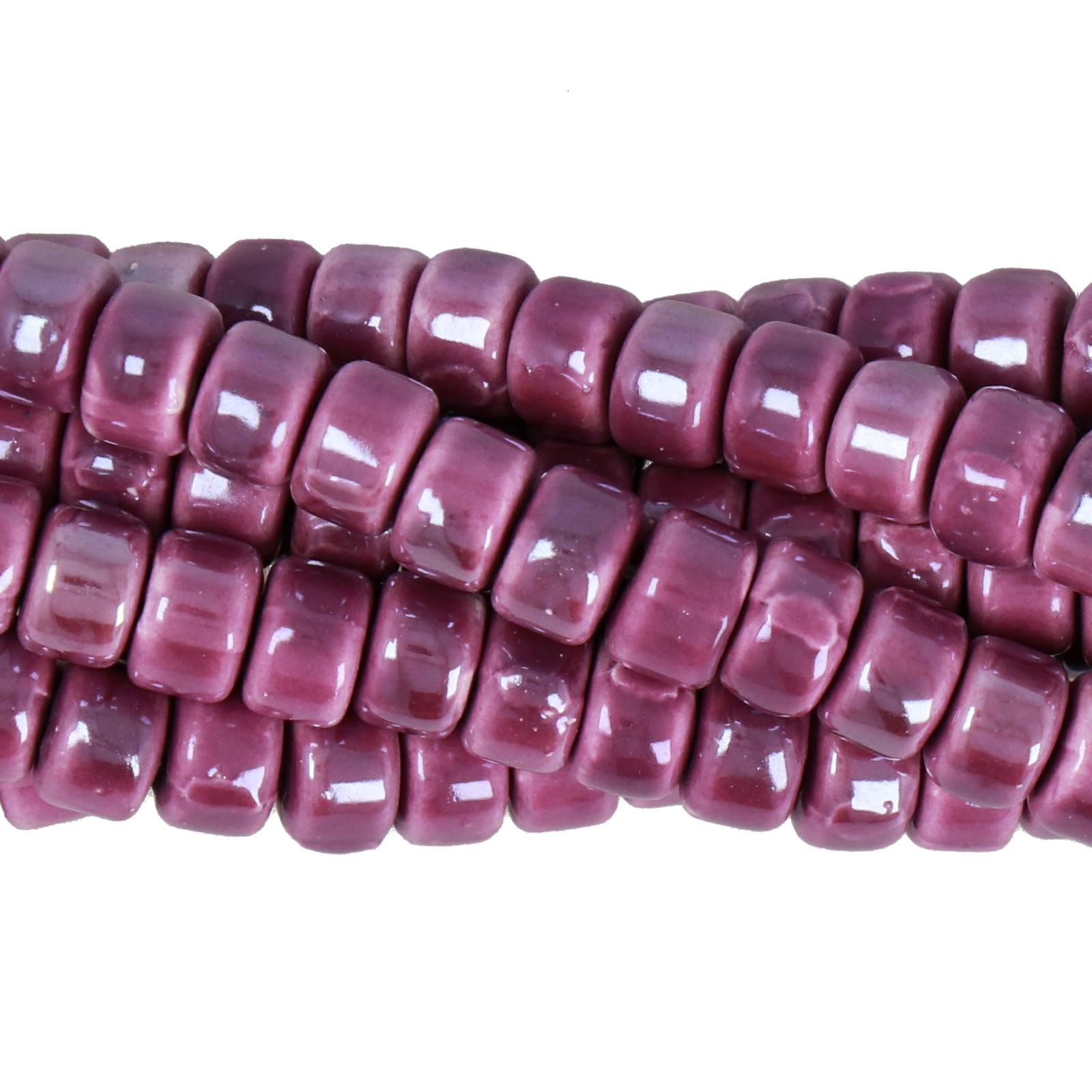 purple ceramic beads heishi 6x4mm - 45pcs | 1 strand