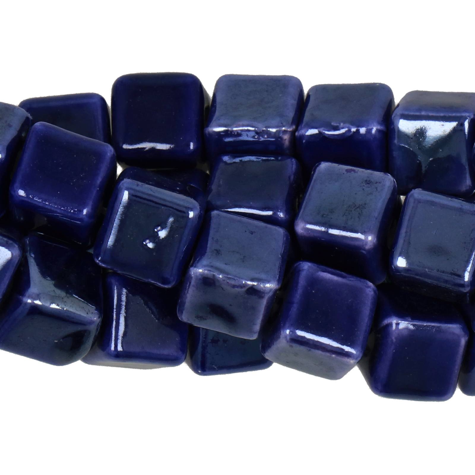 blue ceramic beads tube 11x6mm - 27pcs | 1 strand