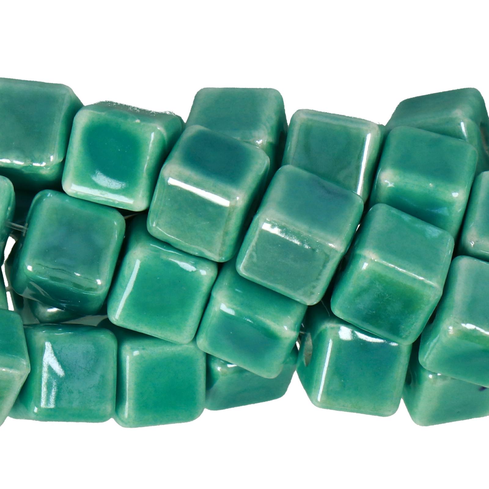turquoise ceramic beads tube 11x6mm - 27pcs | 1 strand