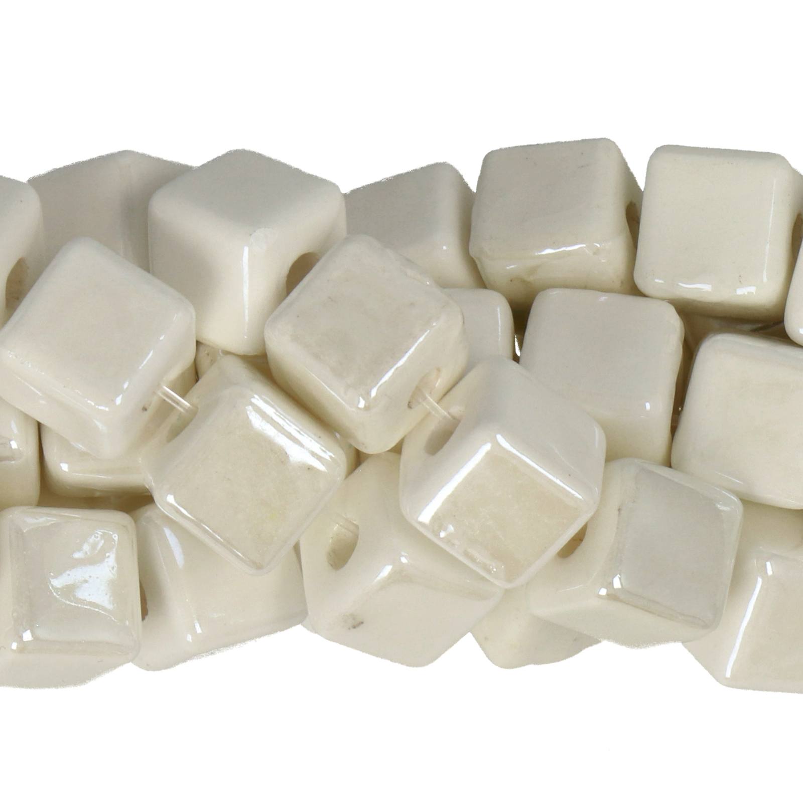white ceramic beads tube 11x6mm - 27pcs | 1 strand