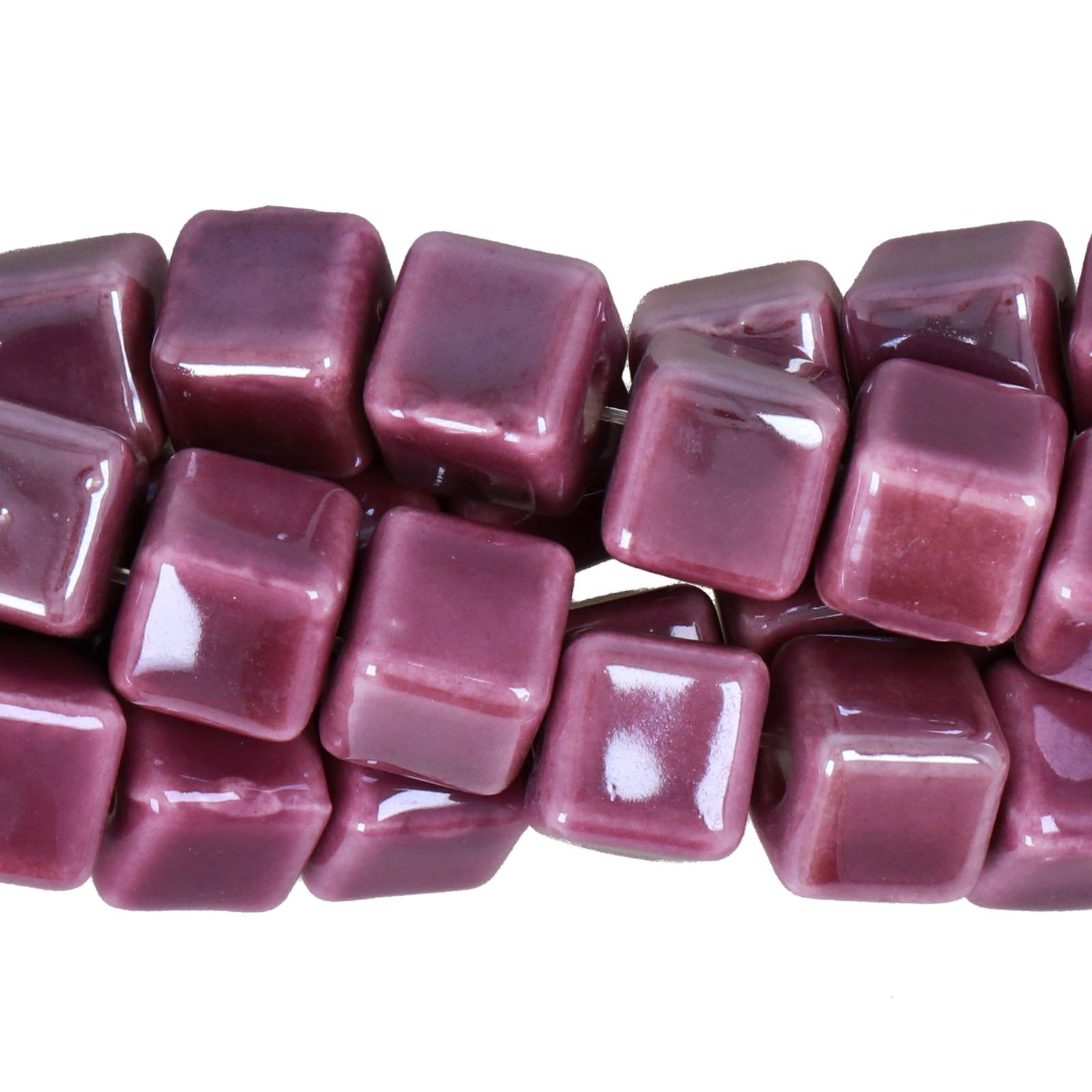 purple ceramic beads tube 11x6mm - 27pcs | 1 strand