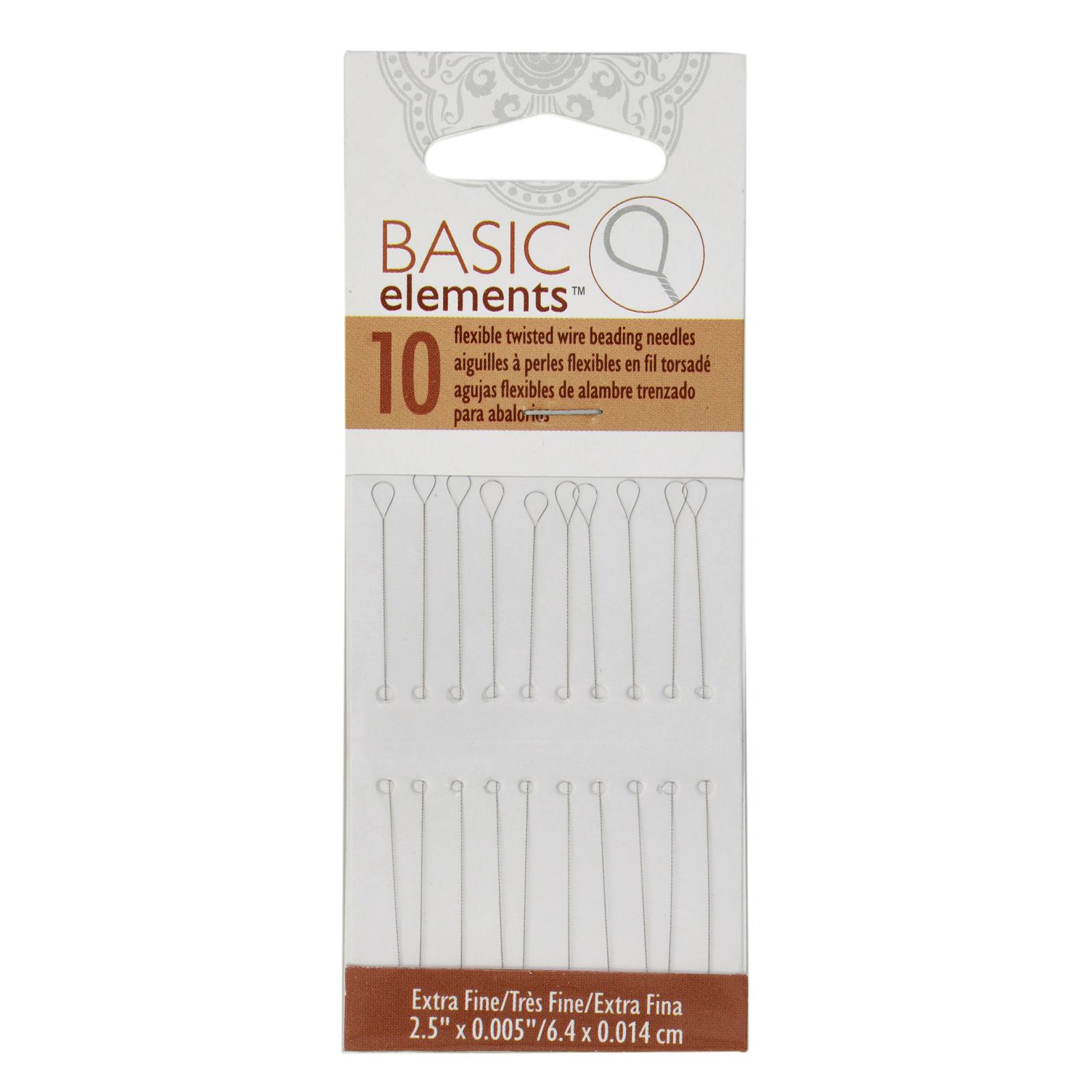 flexible twisted beading needle extra fine 64mm - 10pc | 1pc